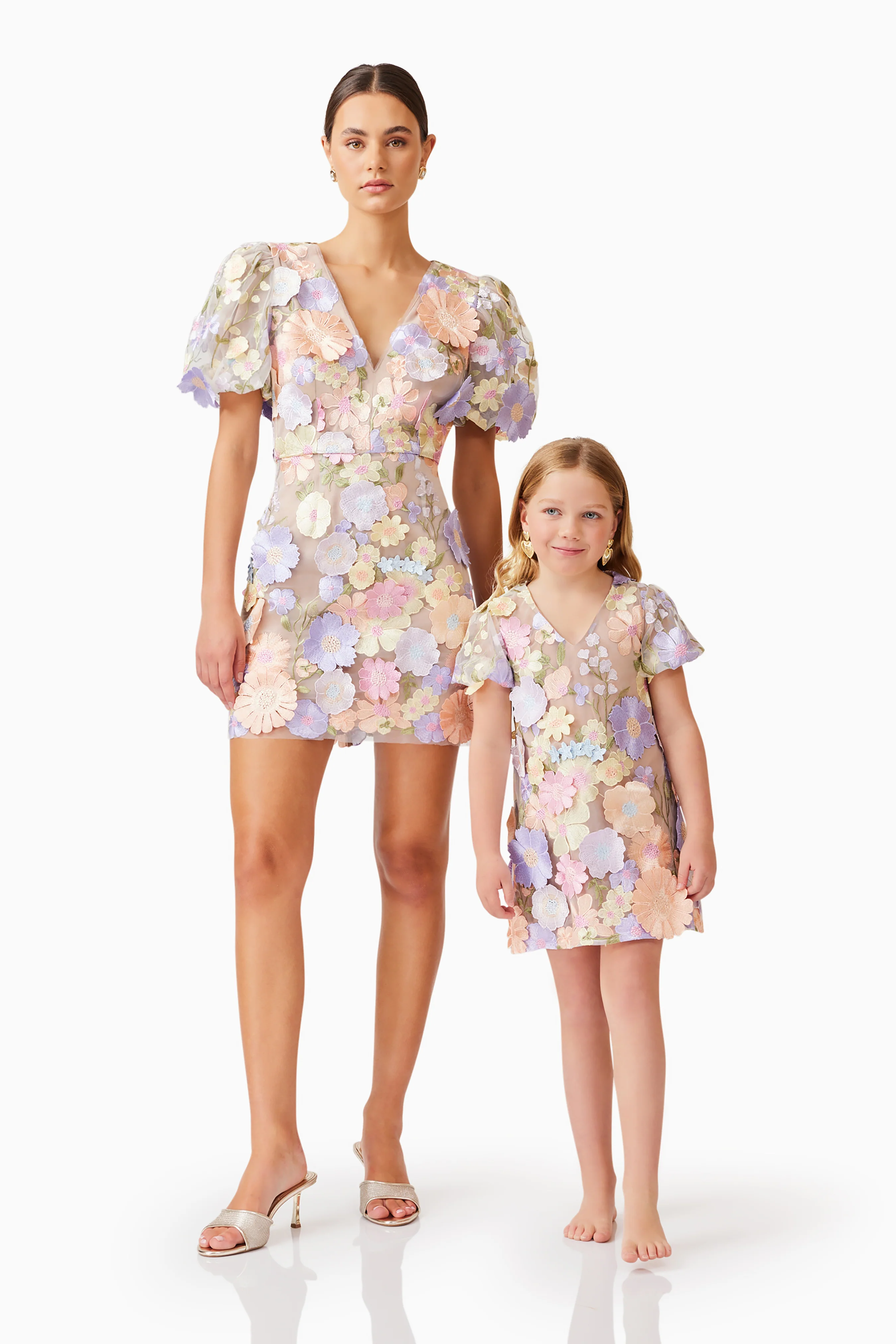 Anthea Embroidered Girls Dress in Purple