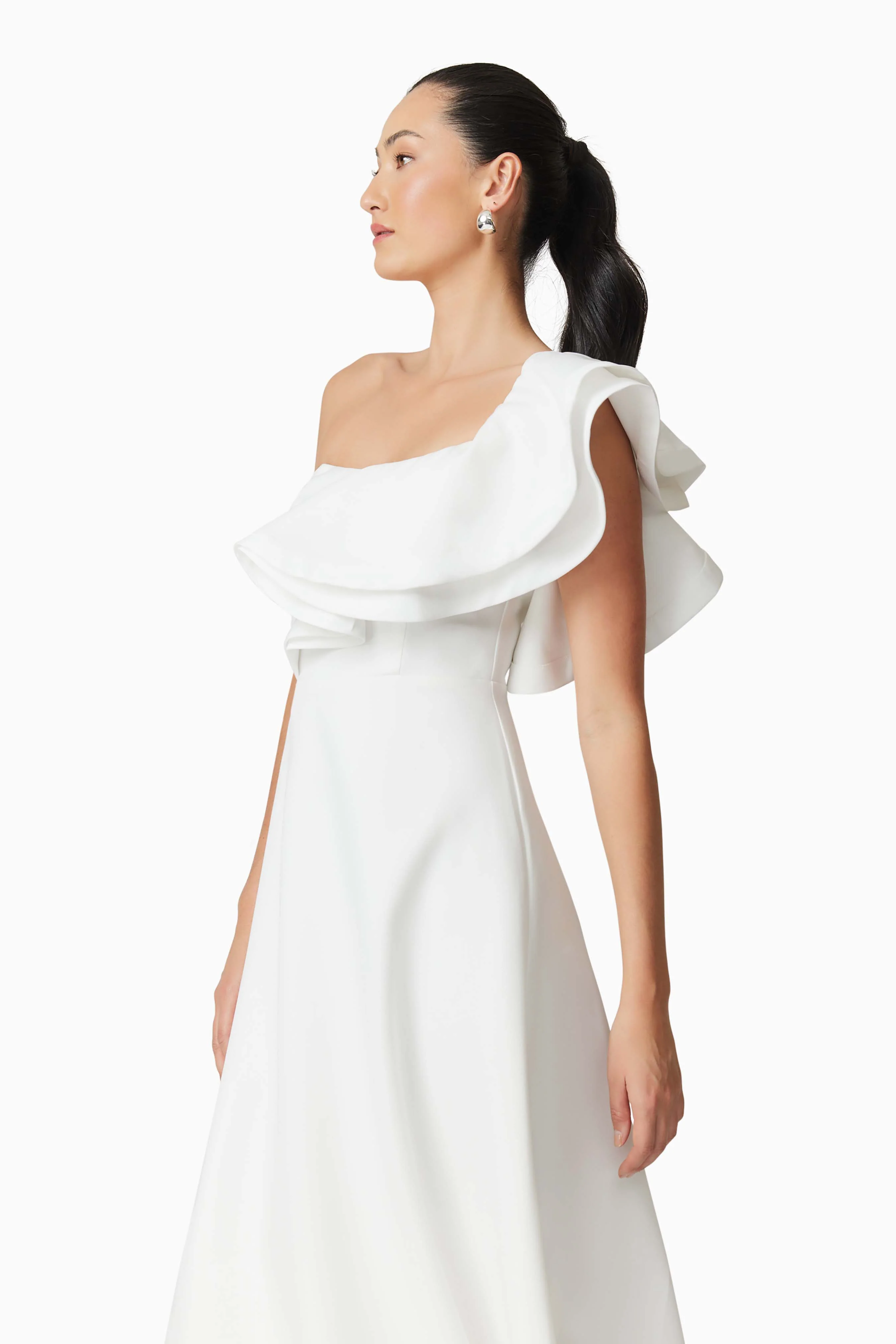 Celia Midi Dress in White