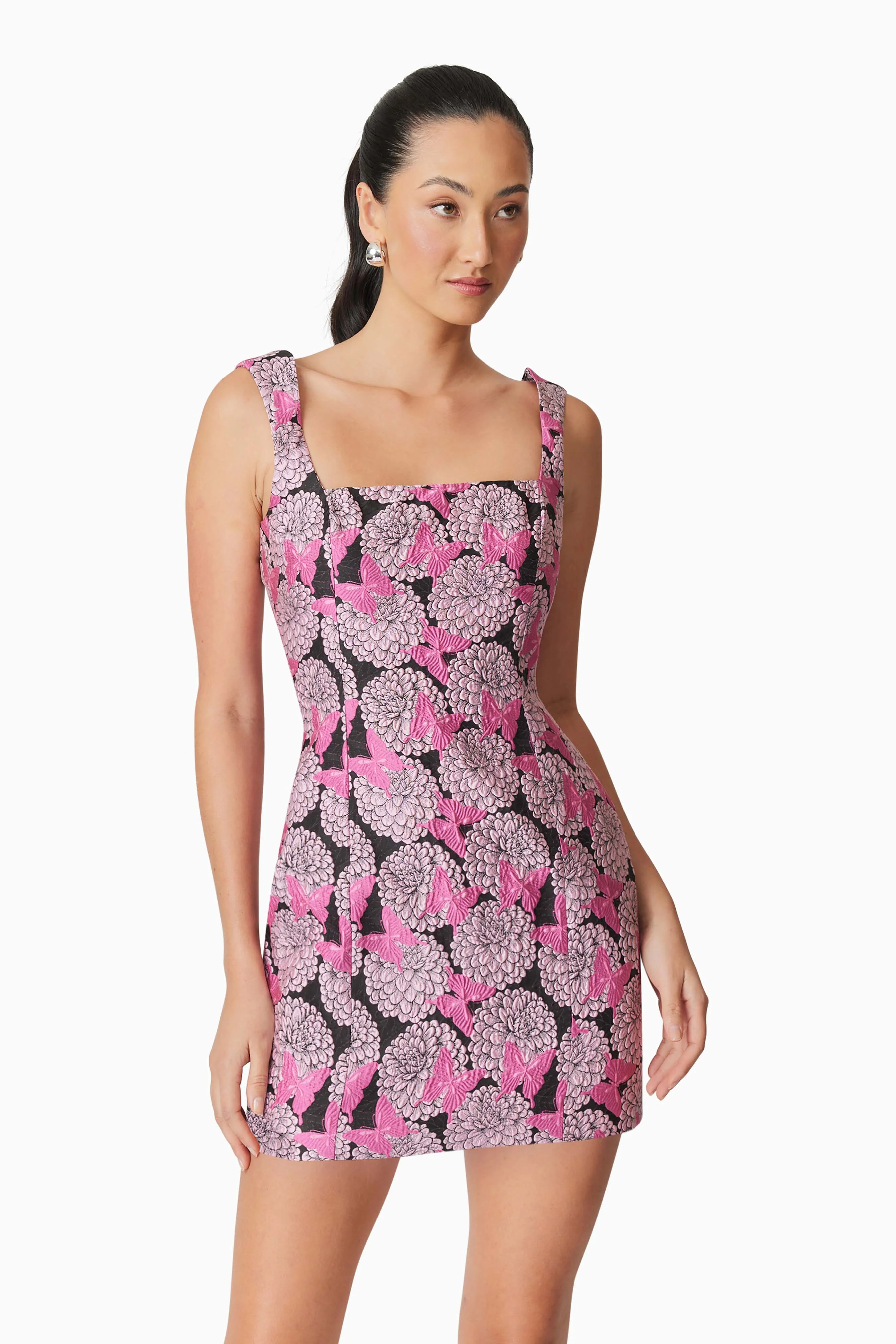 Aimee Floral Mini Dress in Pink