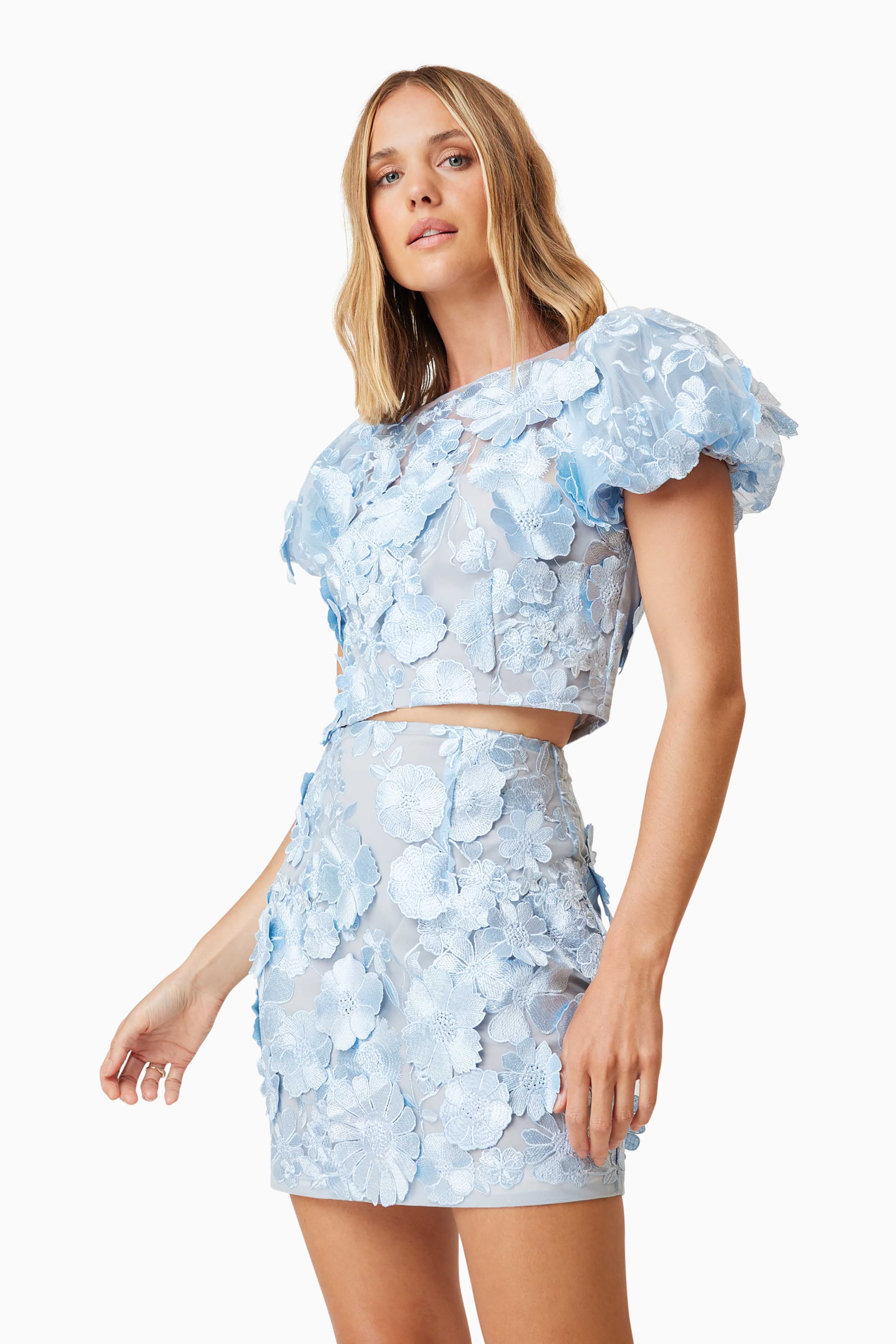 Selene Floral Set In Blue