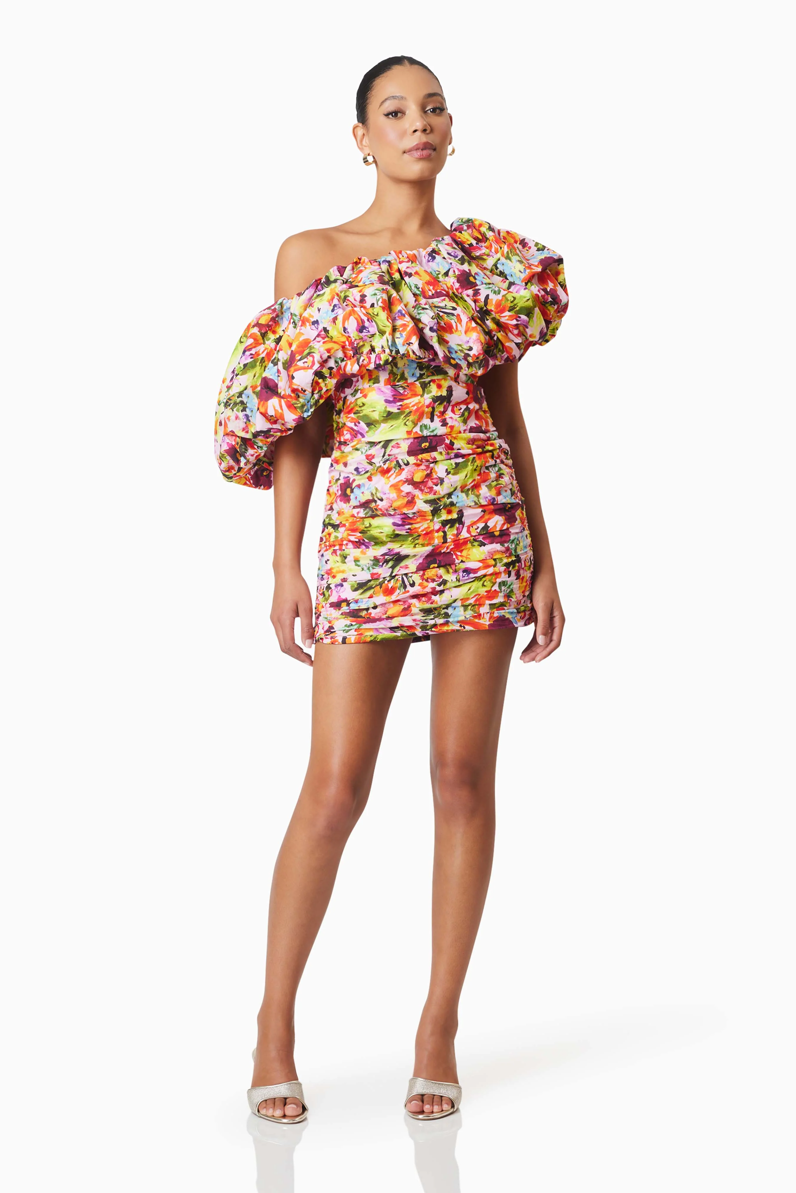 Elira Printed Mini Dress In Florals