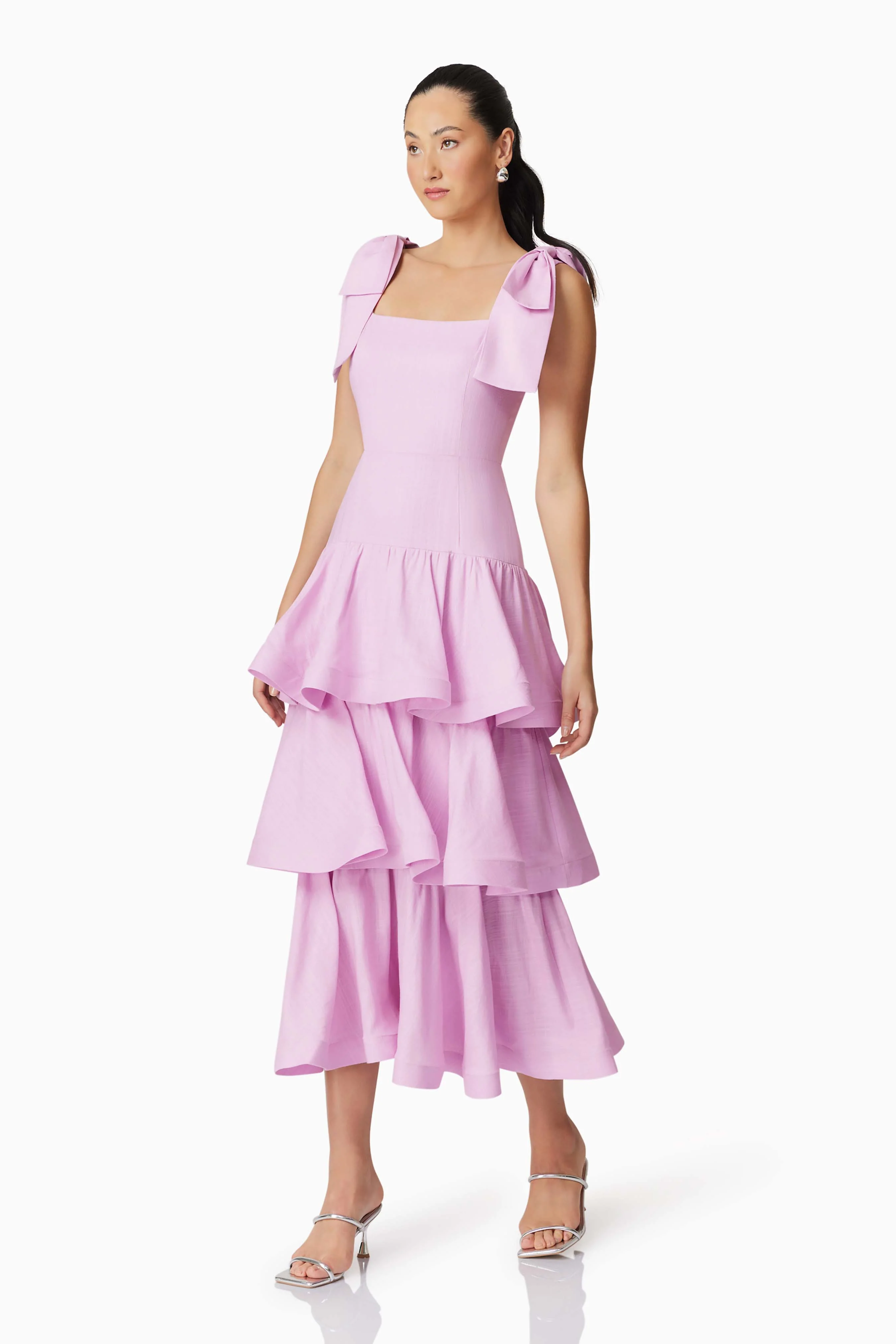 Kara Tiered Maxi Dress in Purple