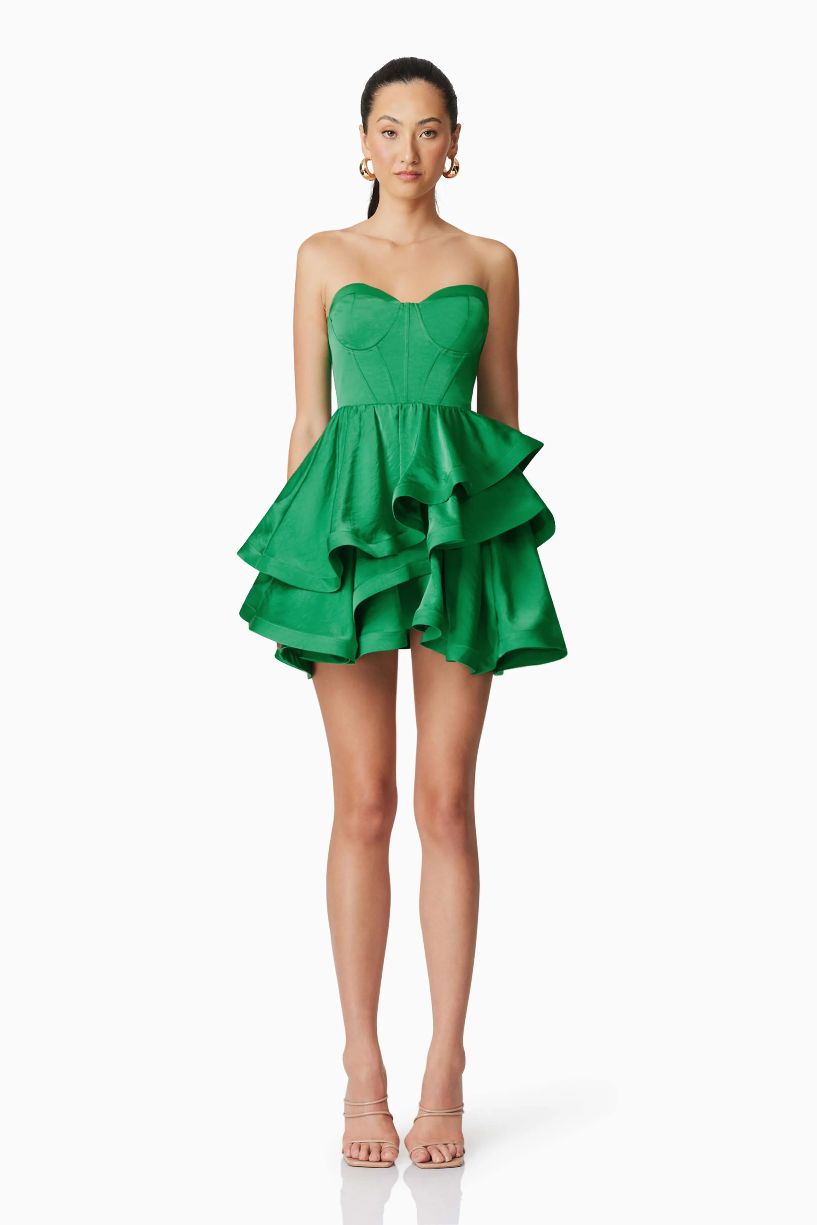 Roni Strapless Mini Dress in Green