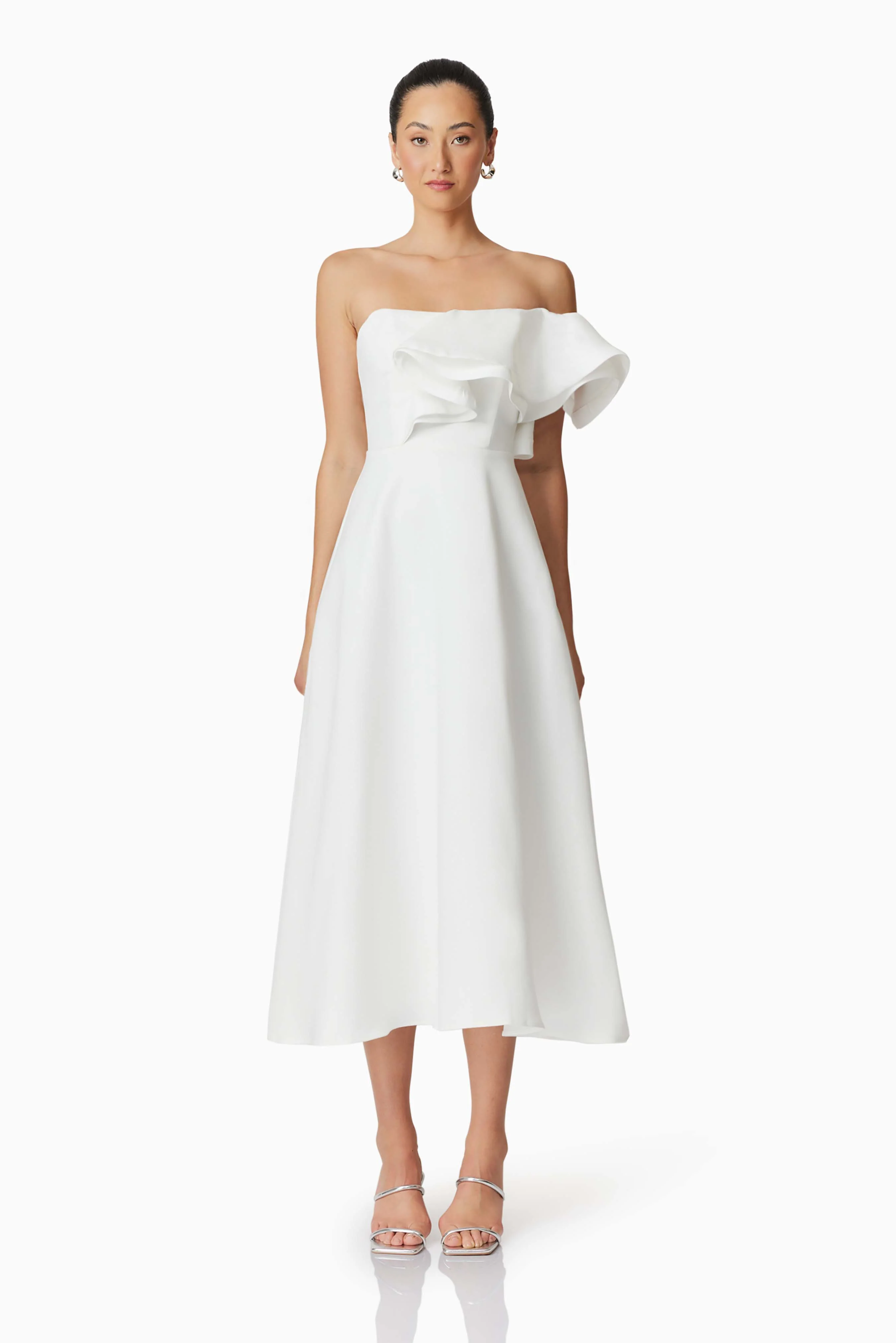 Celia Midi Dress in White