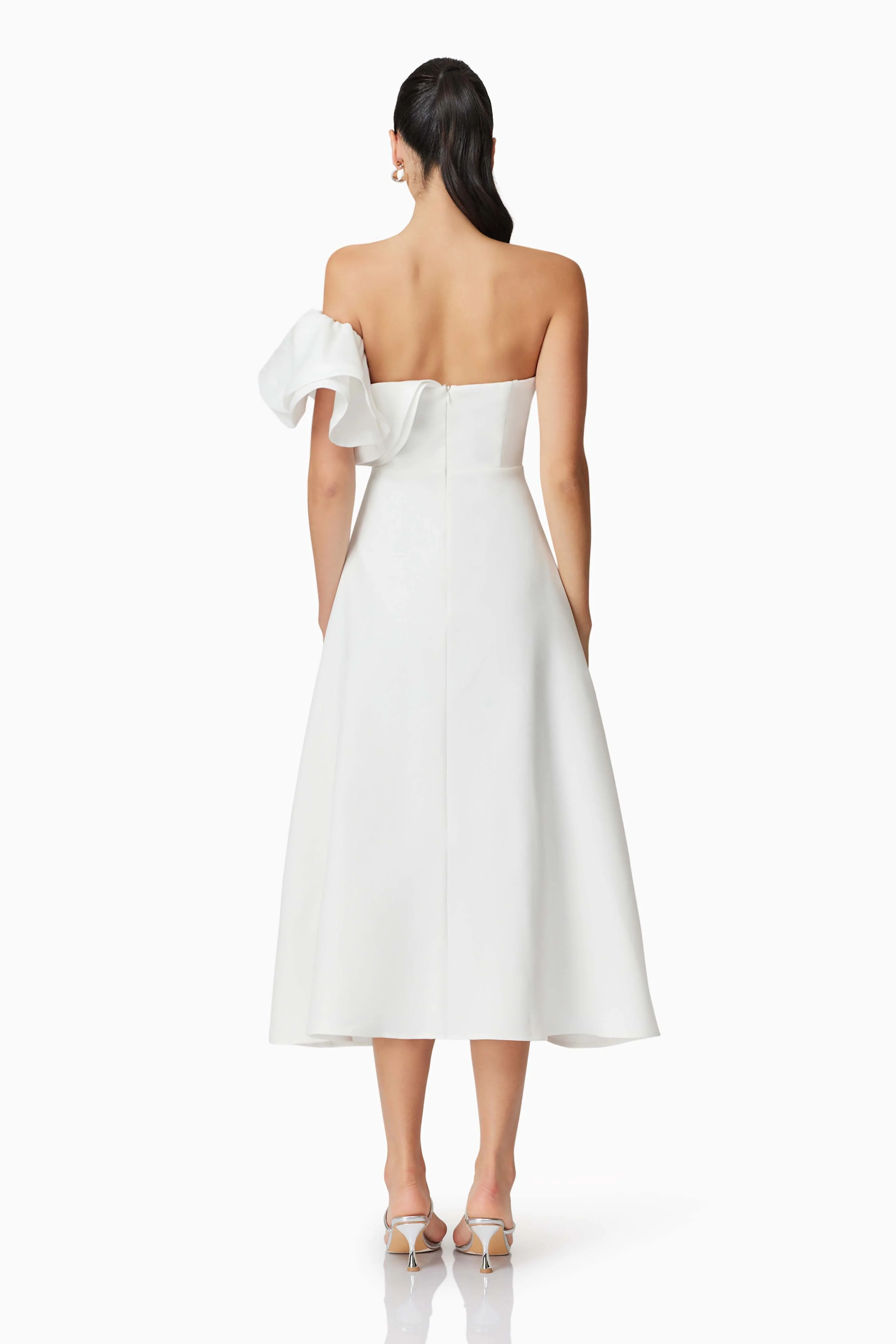 Celia Midi Dress in White