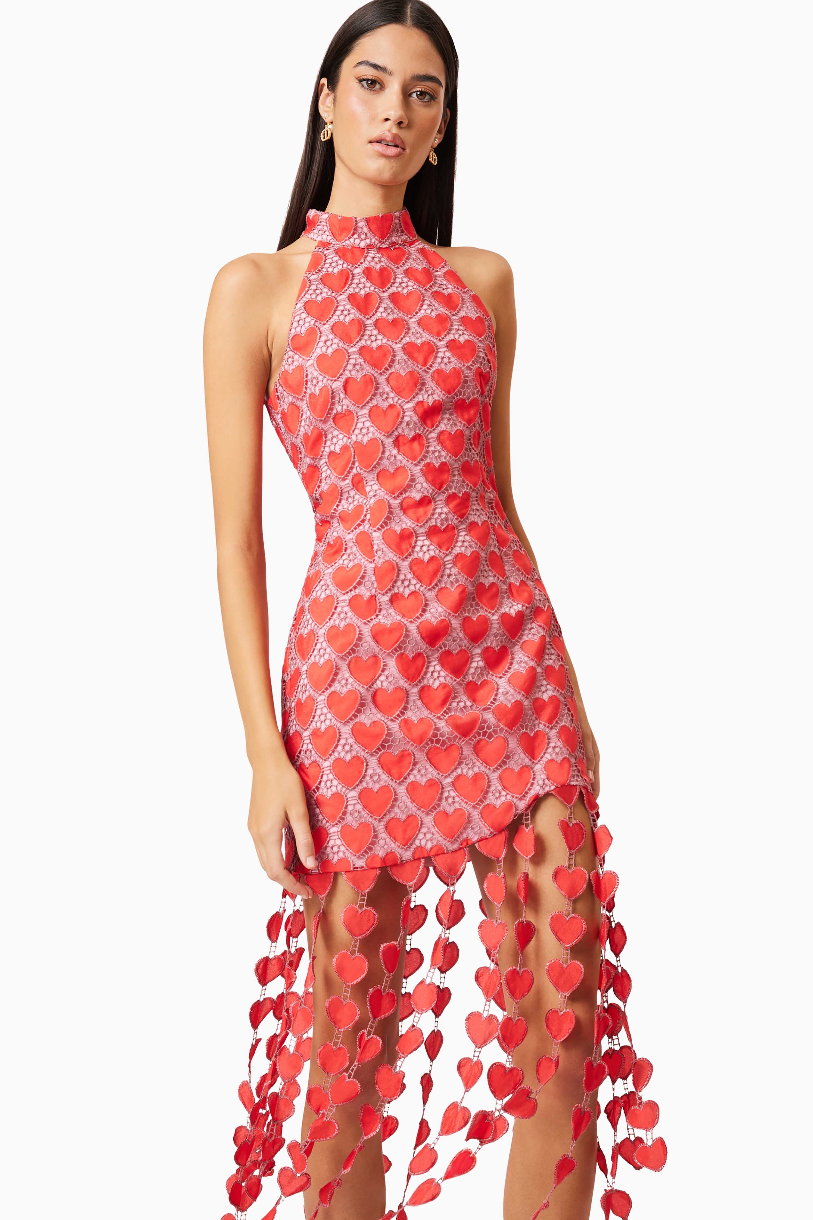 Heartthrob Midi Dress In Red