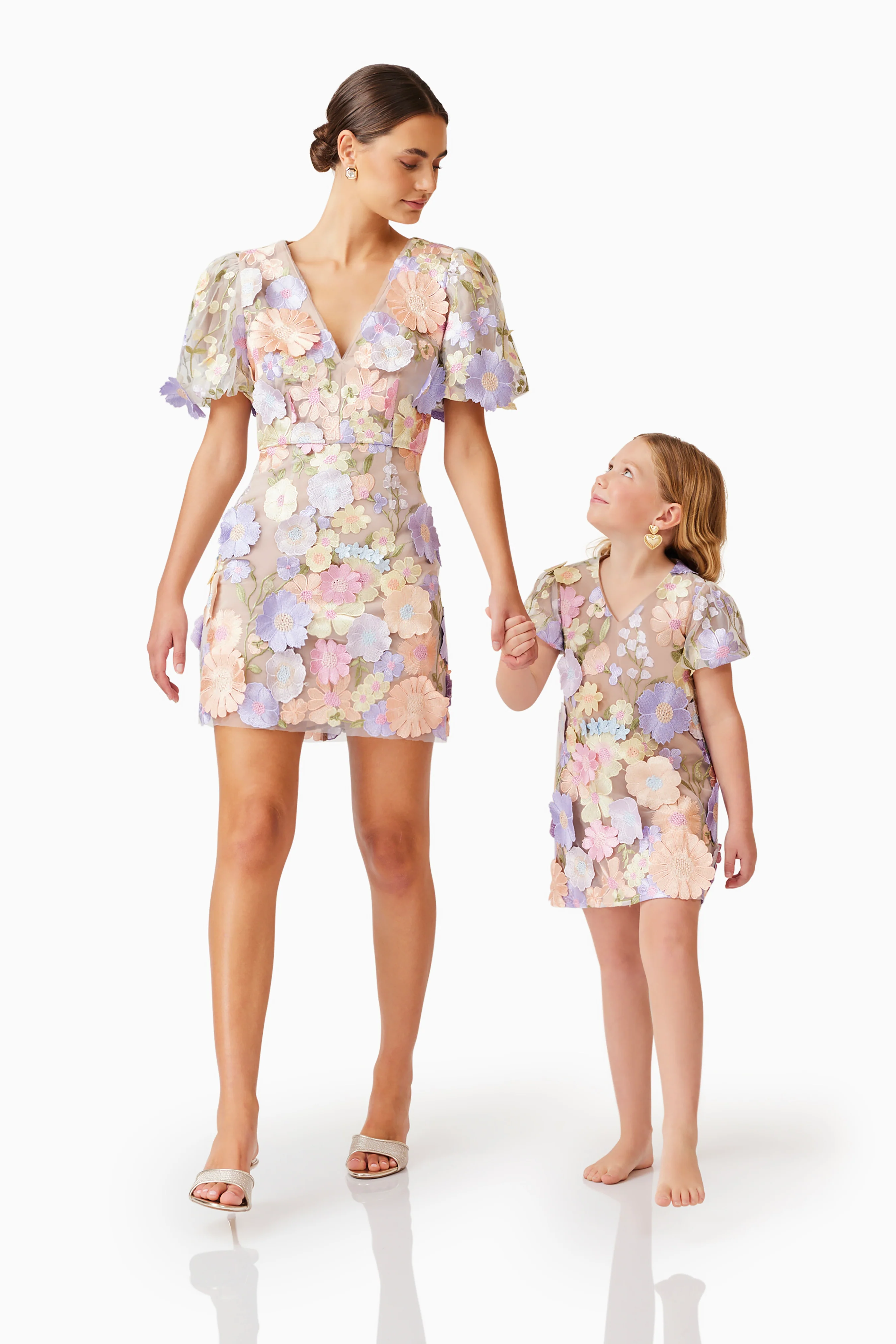 Anthea Embroidered Girls Dress in Purple