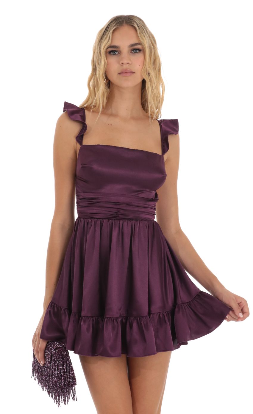 Fit and Flare Dress in Purple
