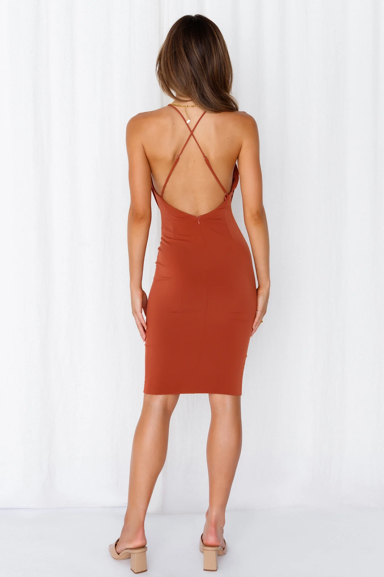 A Word Of Warning Midi Dress Chocolate