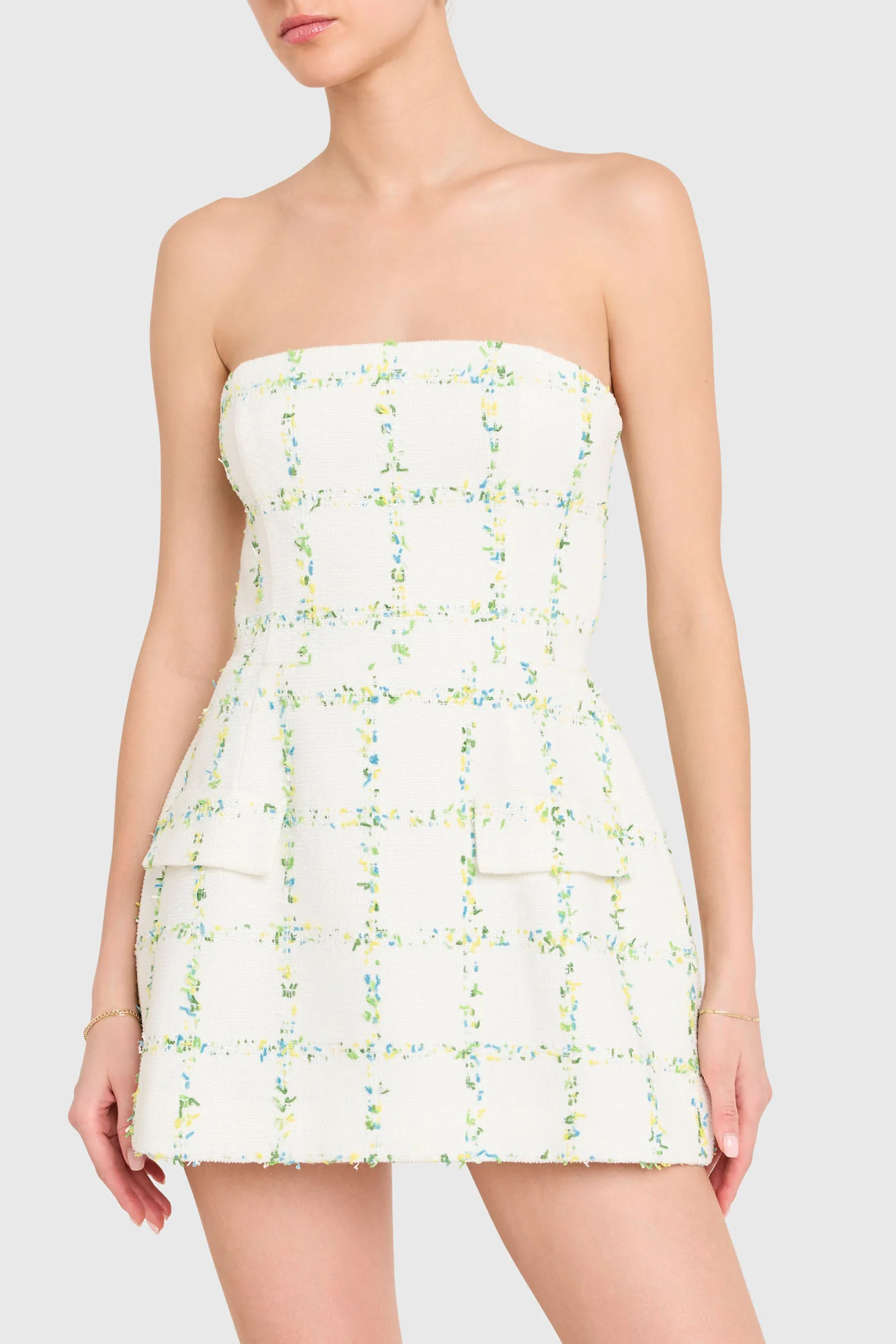 Strapless Neckline Bethany Skort Romper Sculpted Skirt