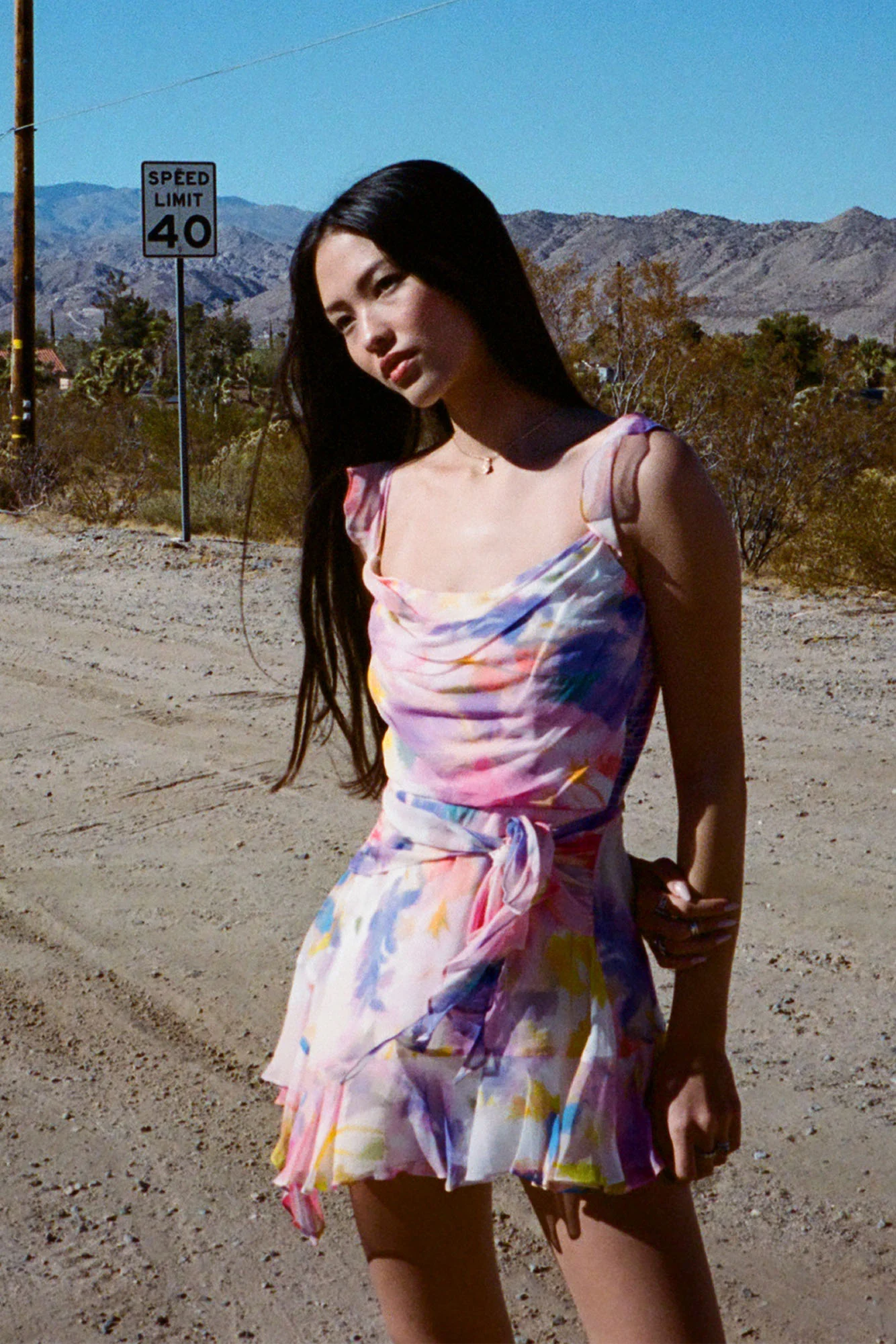 Adamo Skort Romper With Ruffled Skirt Hem