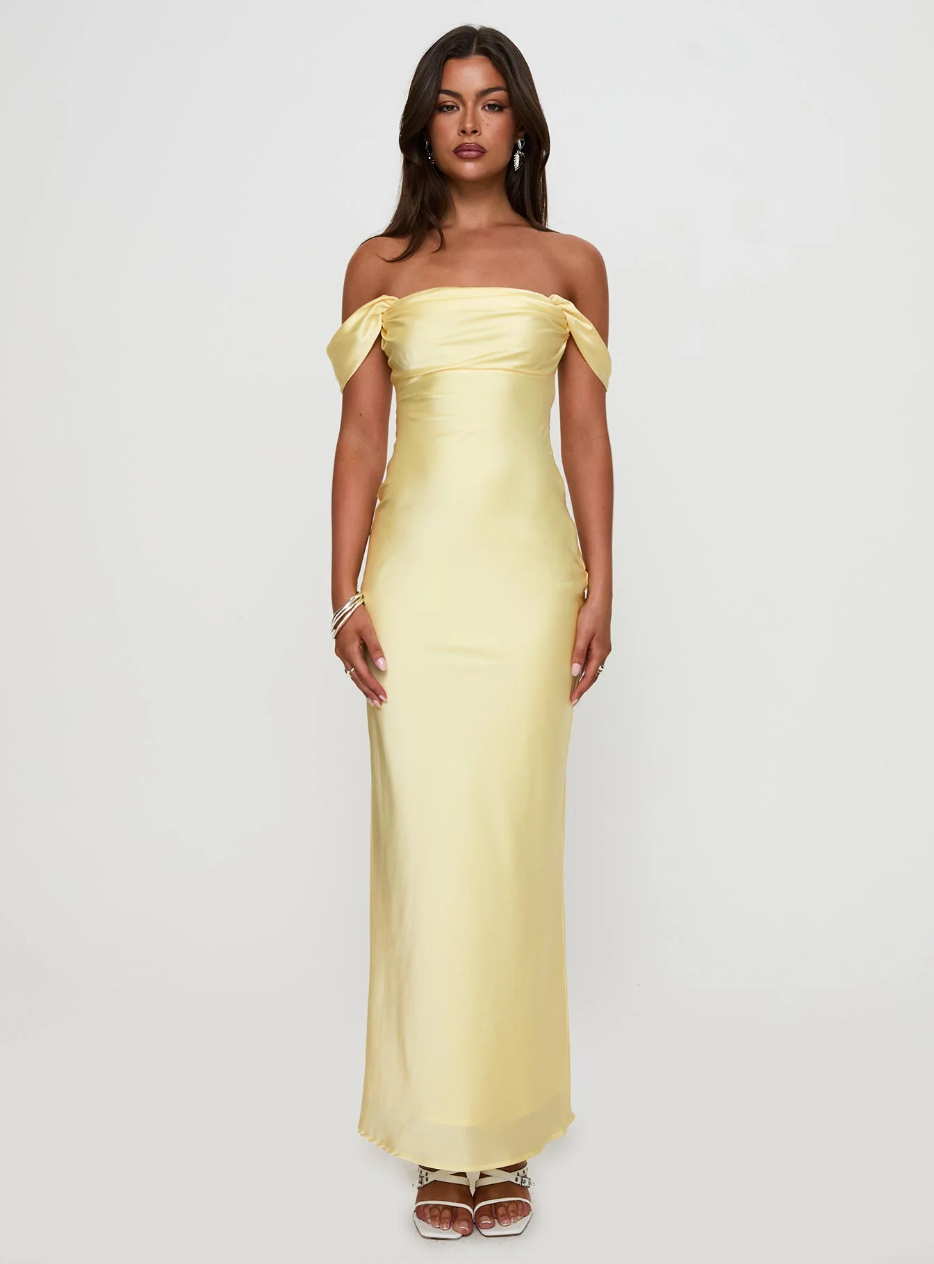 Azura Off The Shoulder Maxi Dress Yellow