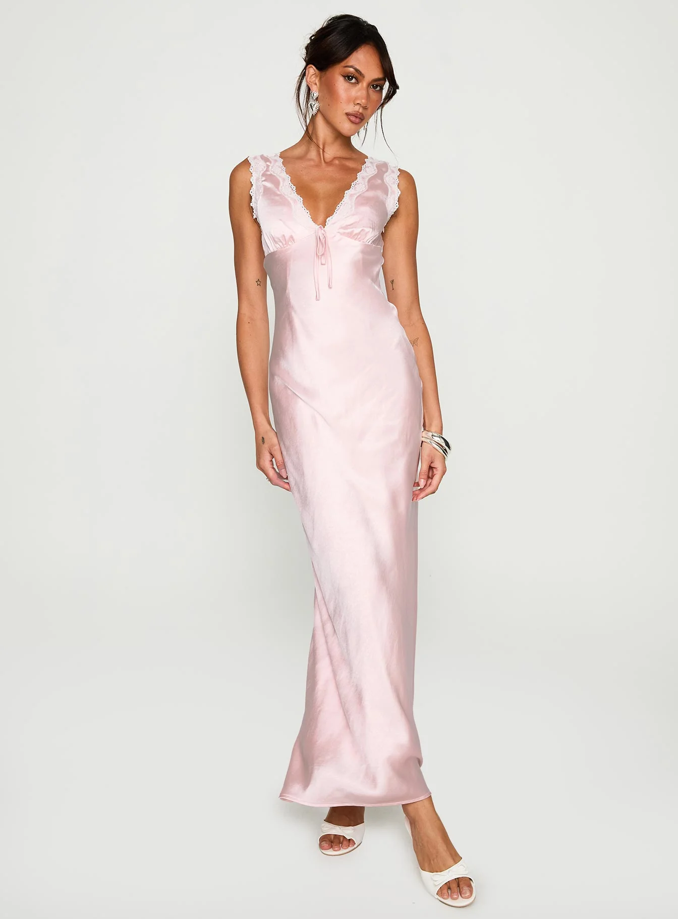 Liliya Lace Maxi Dress Pink