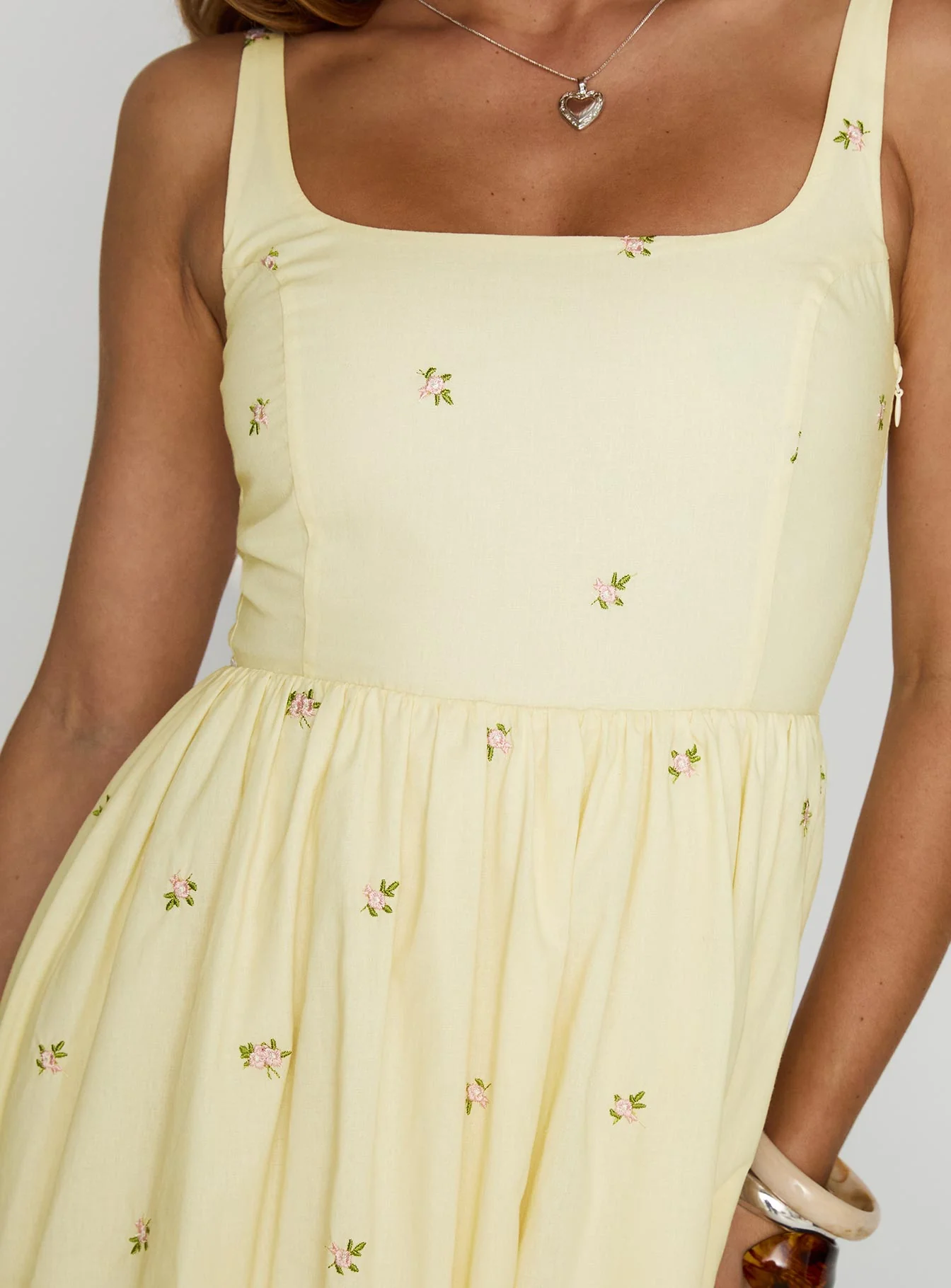 Cartmel Embroidered Maxi Dress Cream