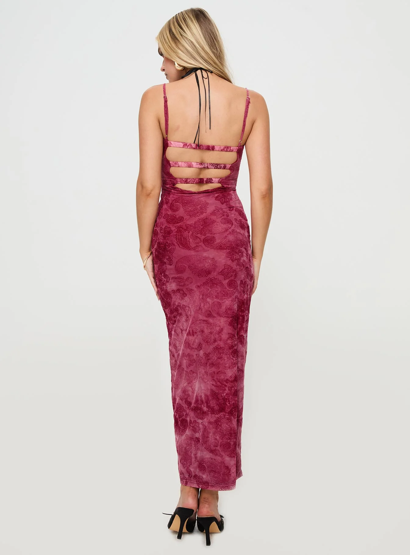 Orla Paisley Maxi Dress Burgundy