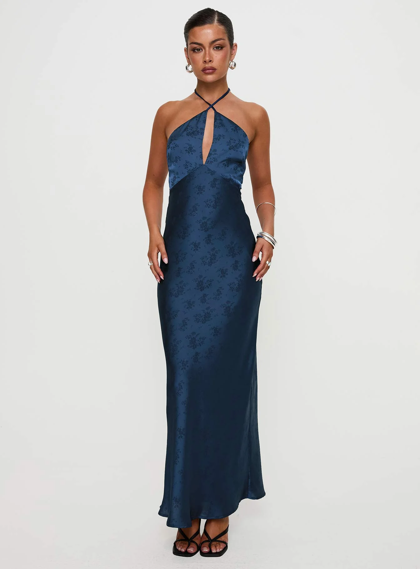 Limosina Halter Maxi Dress Navy