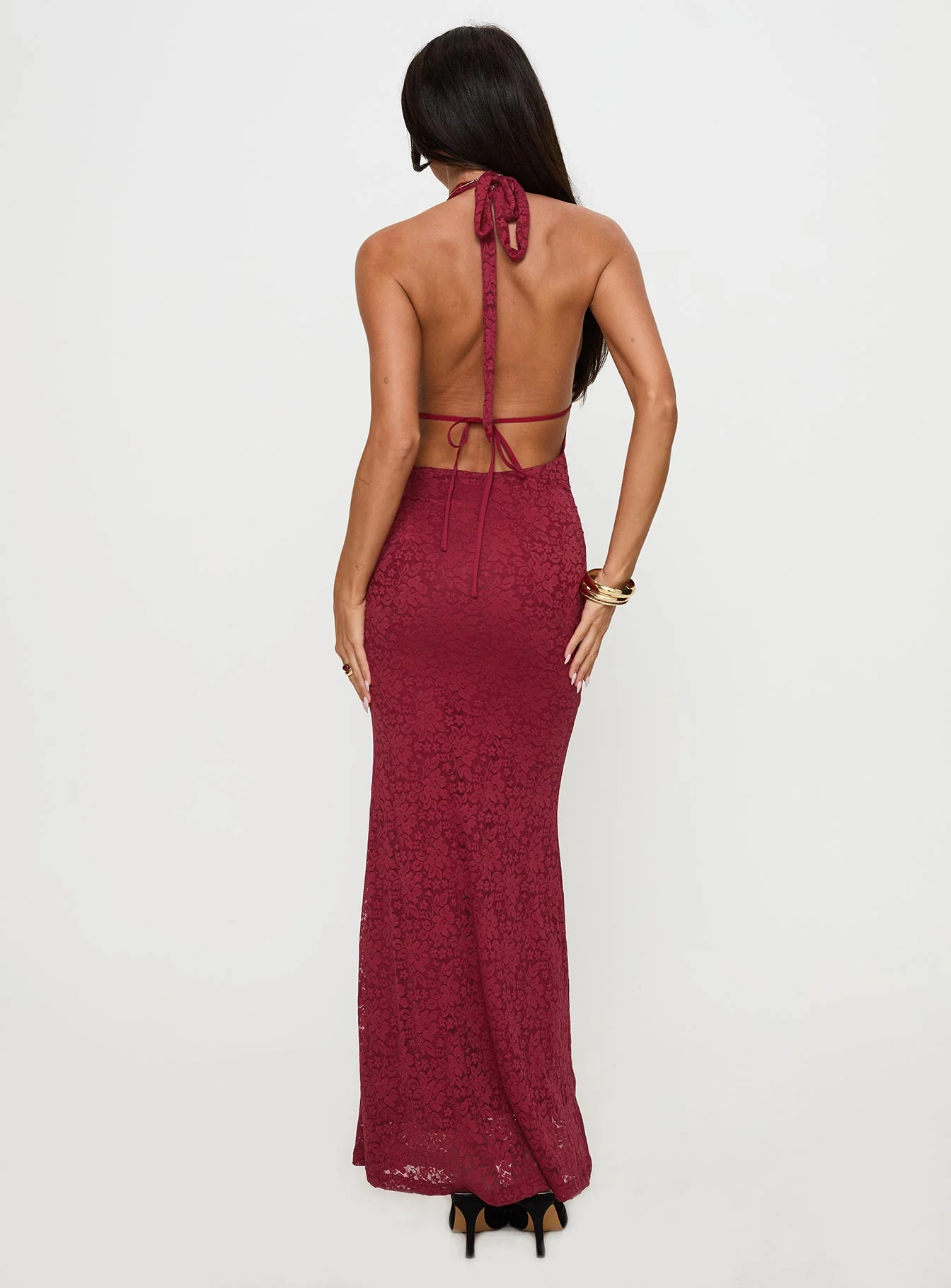 Karmyn Plunge Maxi Dress Red