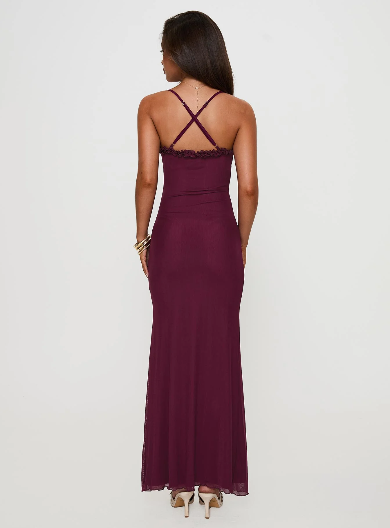 Soulina Ruched Maxi Dress Purple