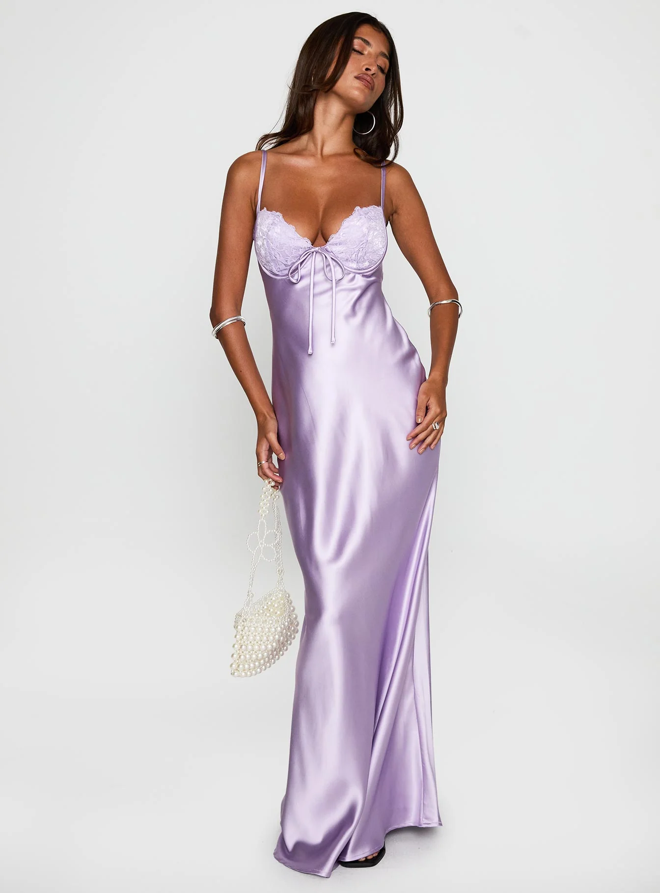 Fadyen Bias Cut Maxi Dress Lilac
