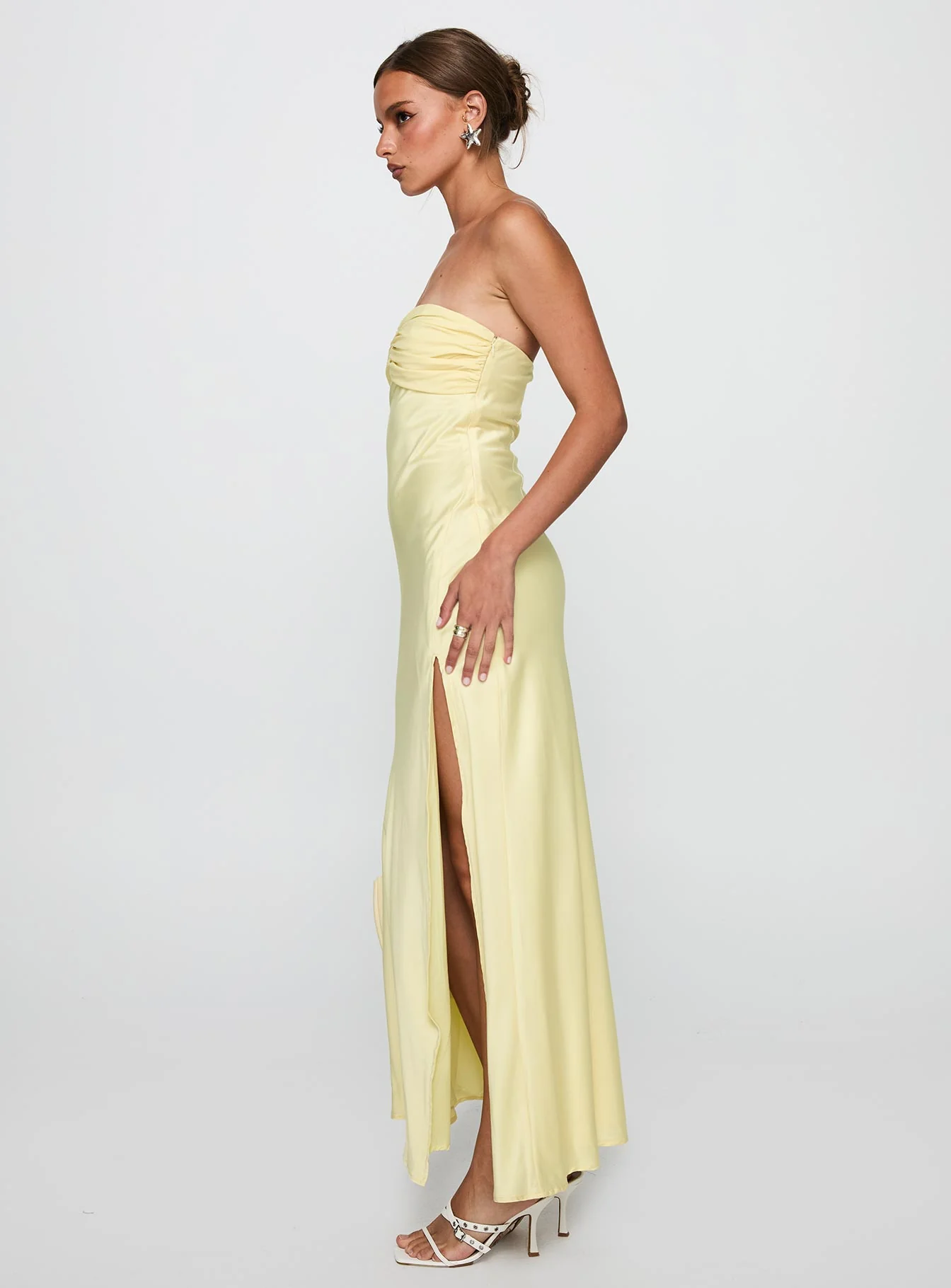 Chevalier Strapless Maxi Dress Lemon