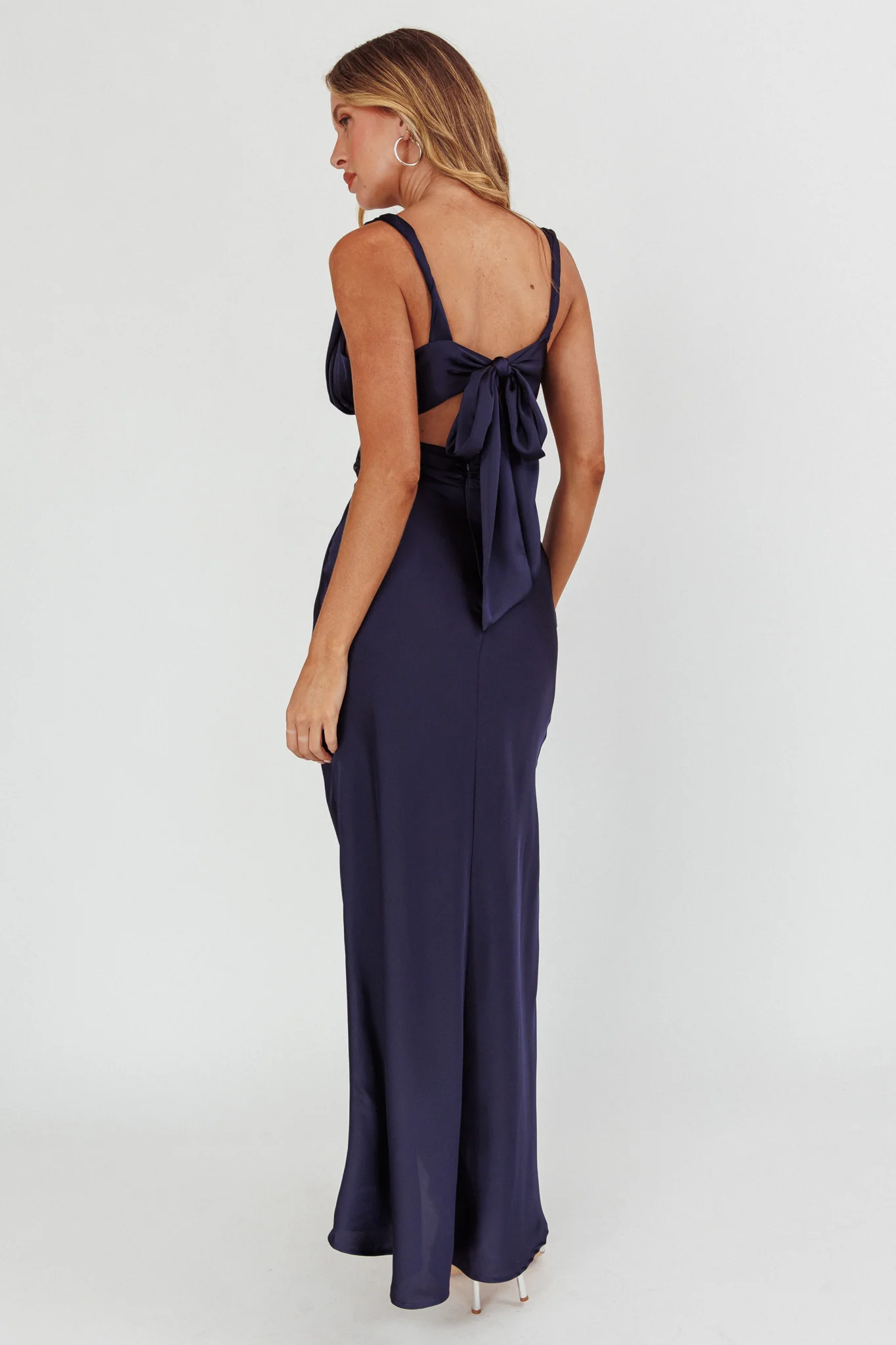Harper Cut-Out Bow Back Maxi Dress Navy