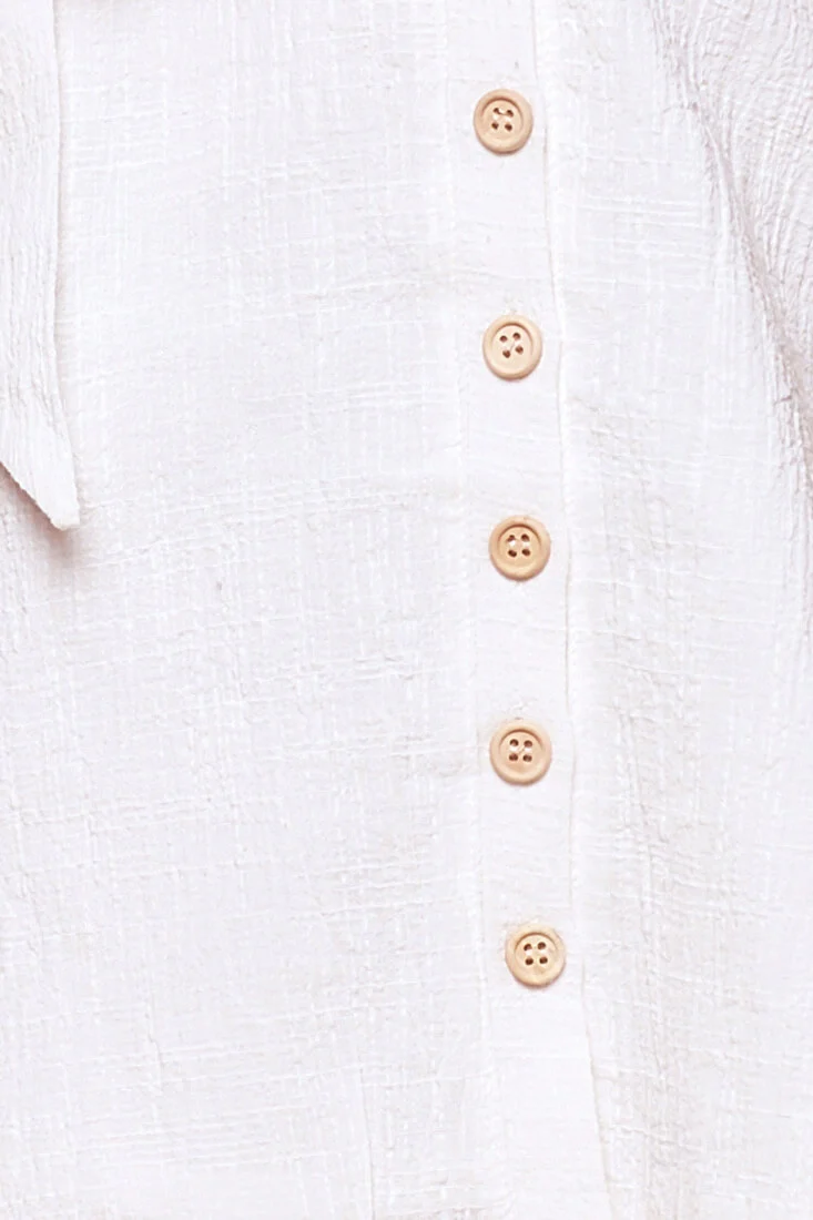 Dara Button Accent Dress White