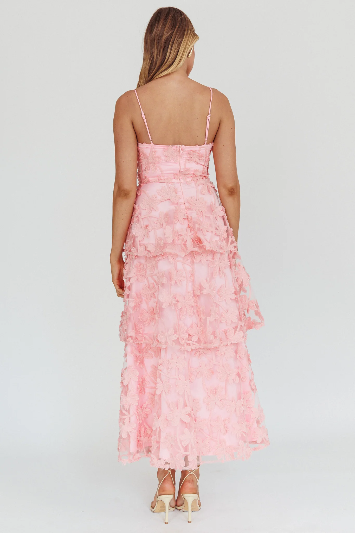 Dori Floral Embellished Maxi Dress Blush