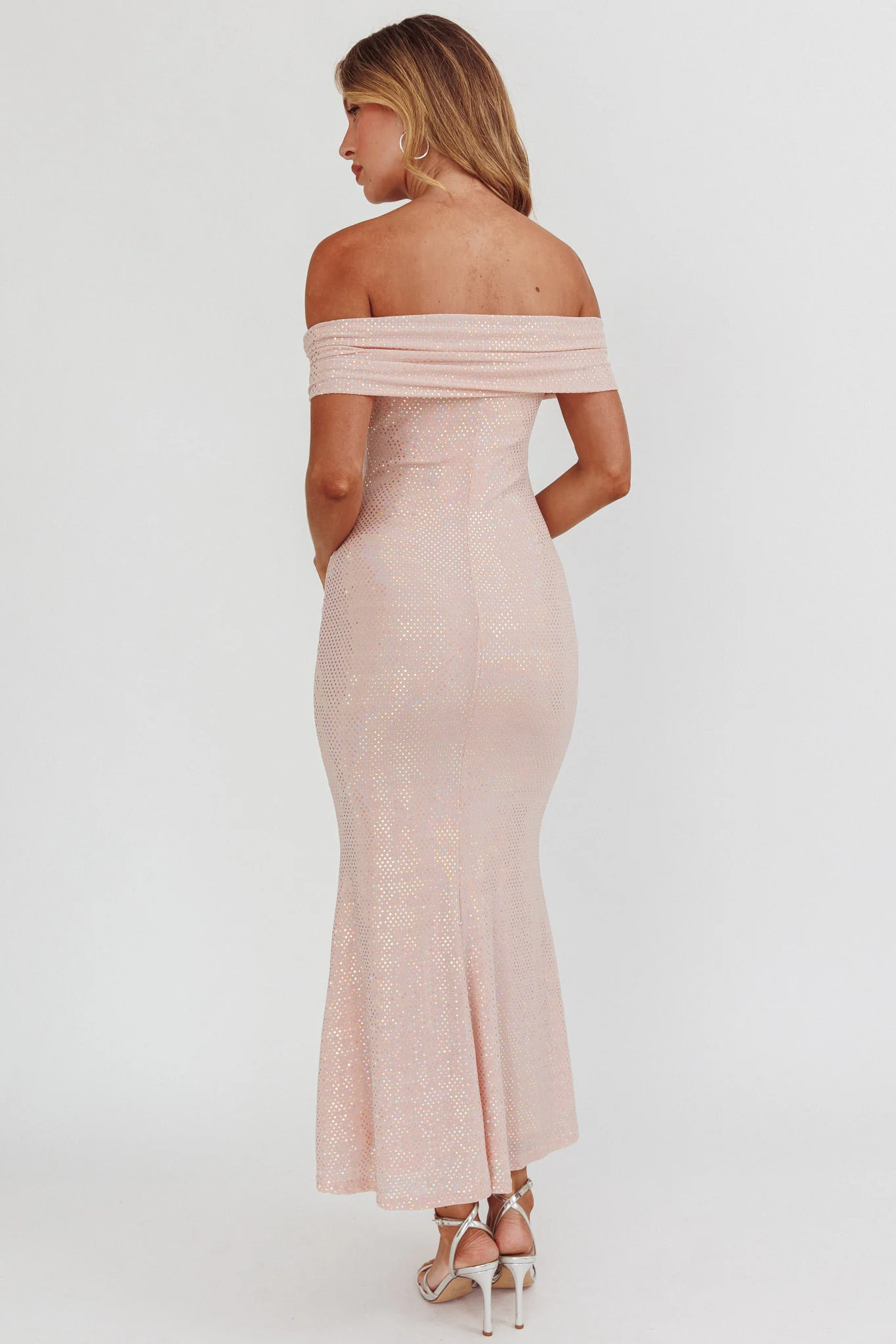 Kailey Off-Shoulder Maxi Dress Spangle Blush