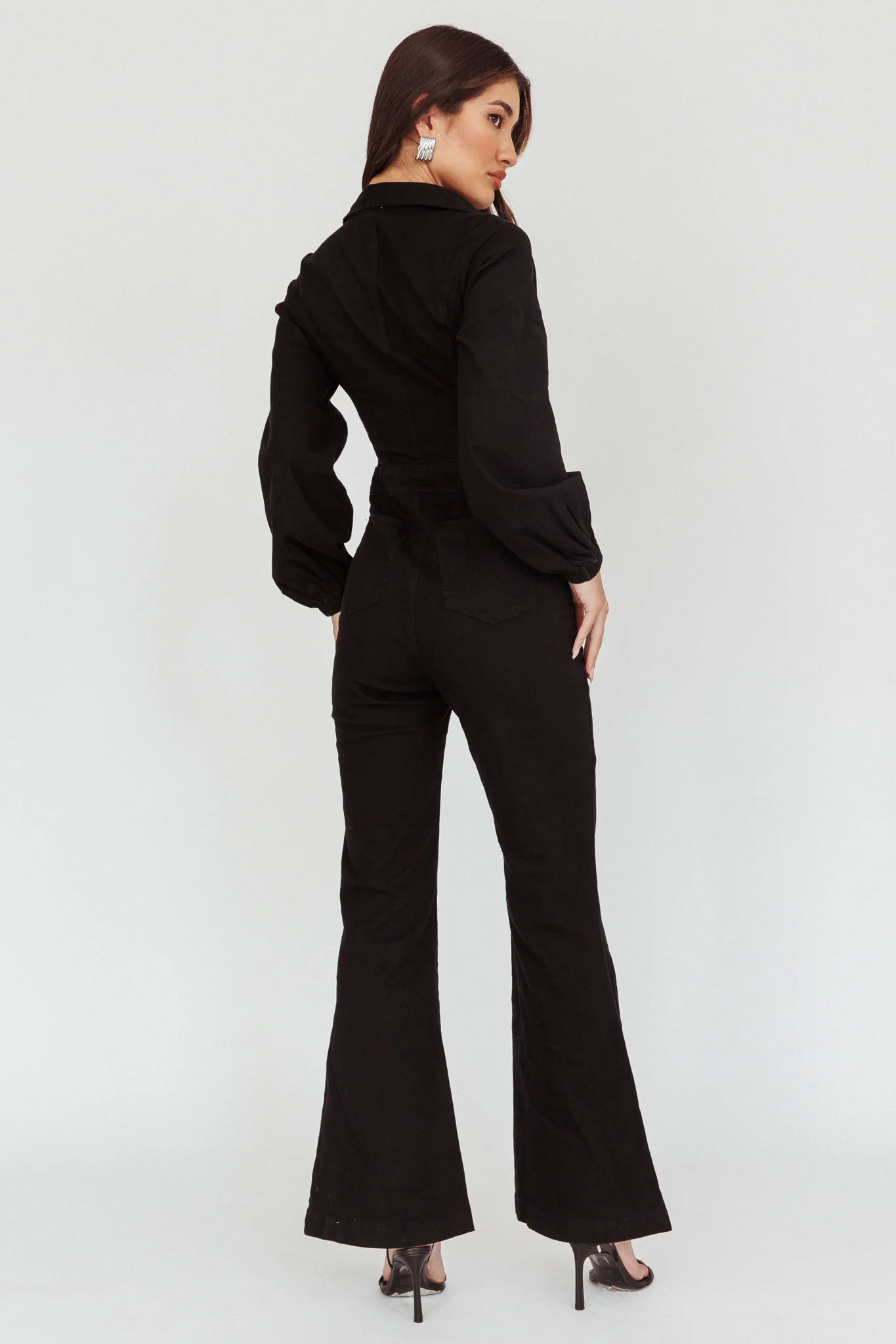 Emilio Long Sleeve Jumpsuit Denim Black