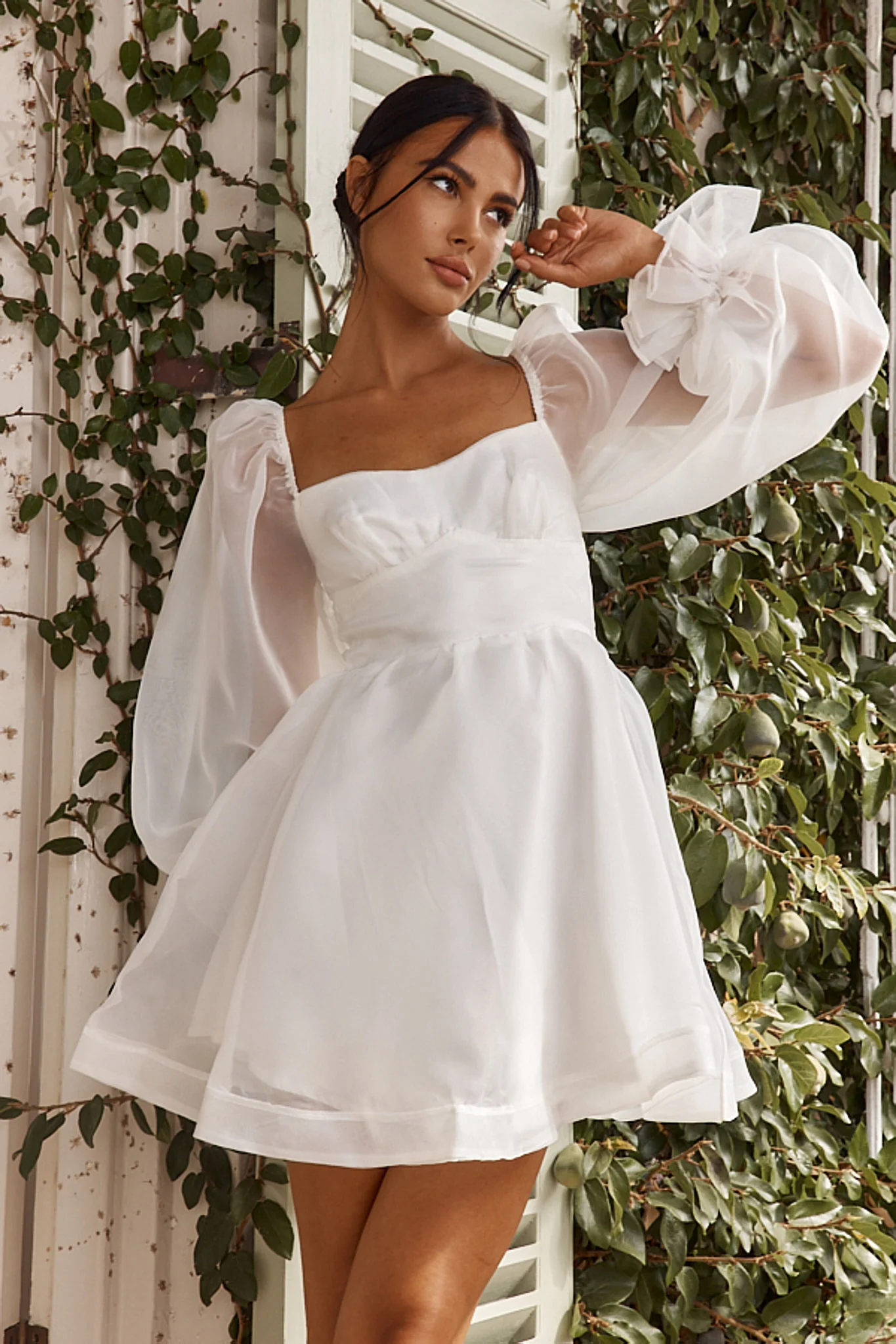 I've Got Sunshine Long Sleeve Mini Dress White