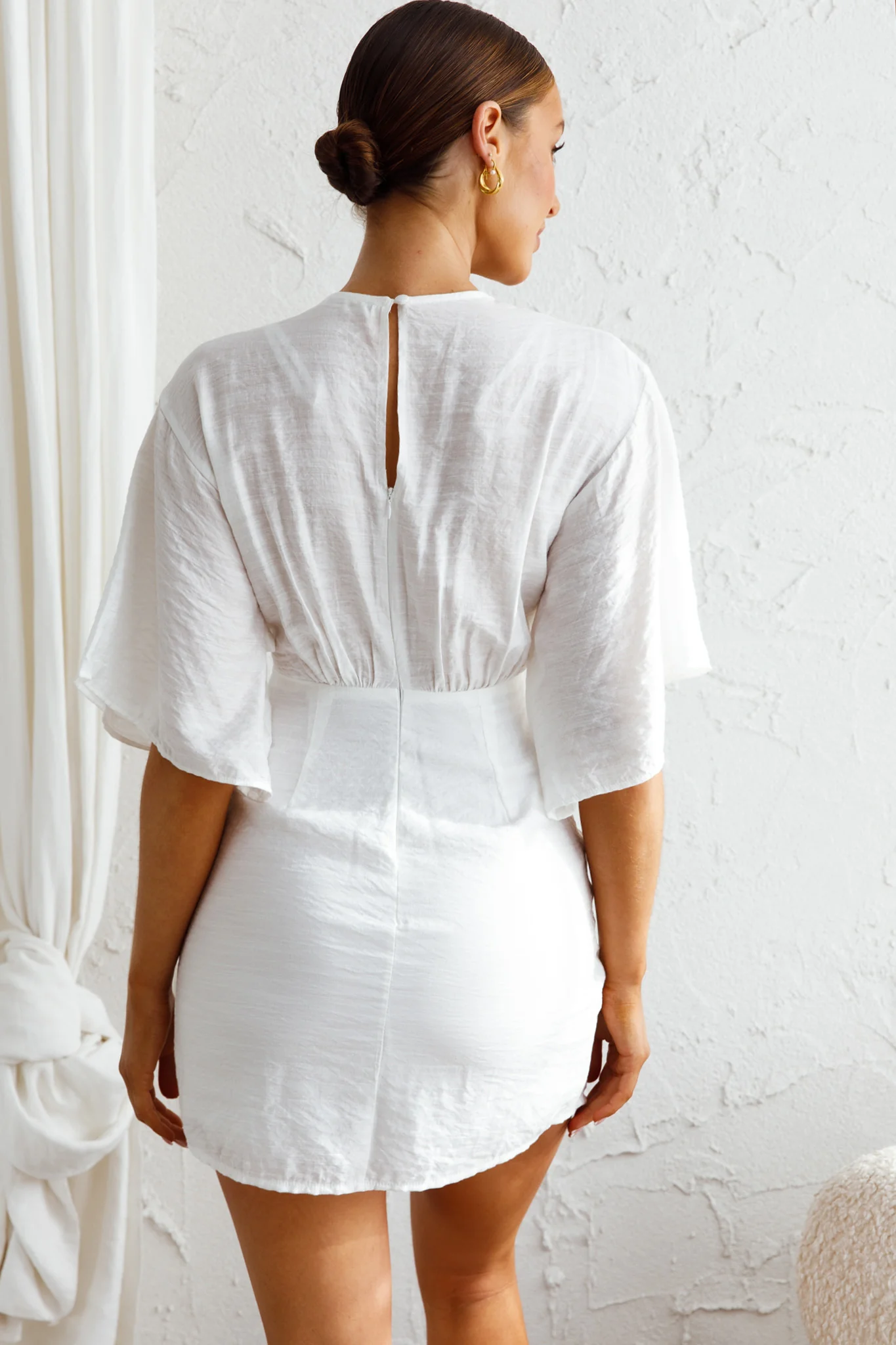 Rivera Tied Bust Cut-Out Dress White