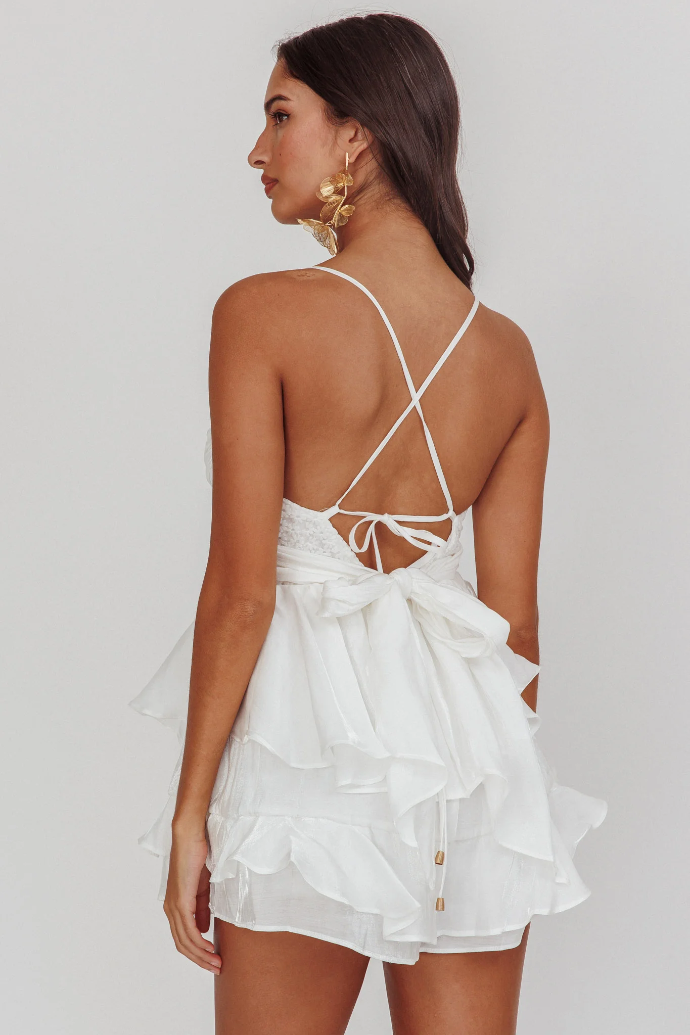 Summer Dream Tiered Ruffle Romper Off White