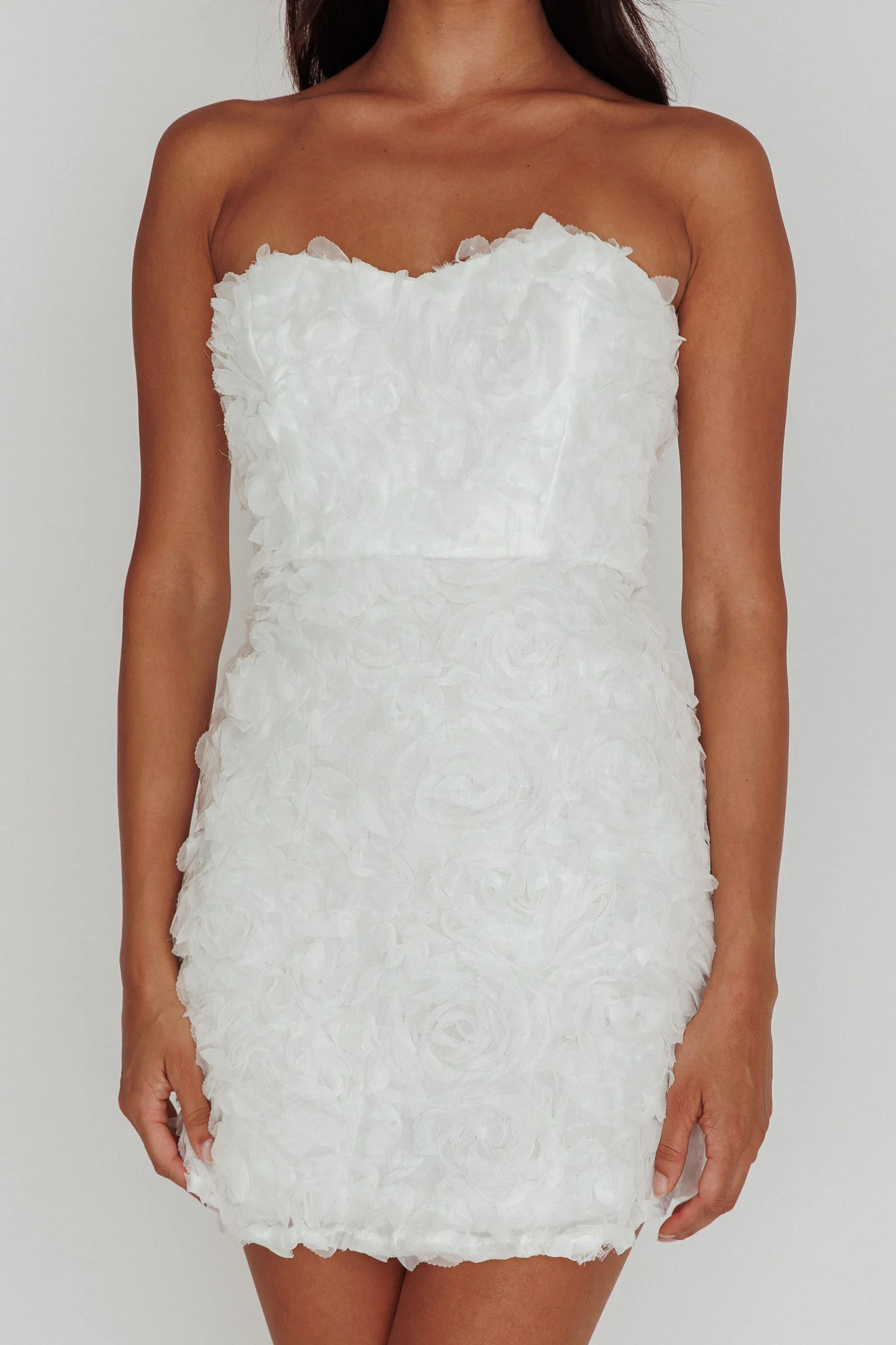 In Paris Embellished Mini Dress White