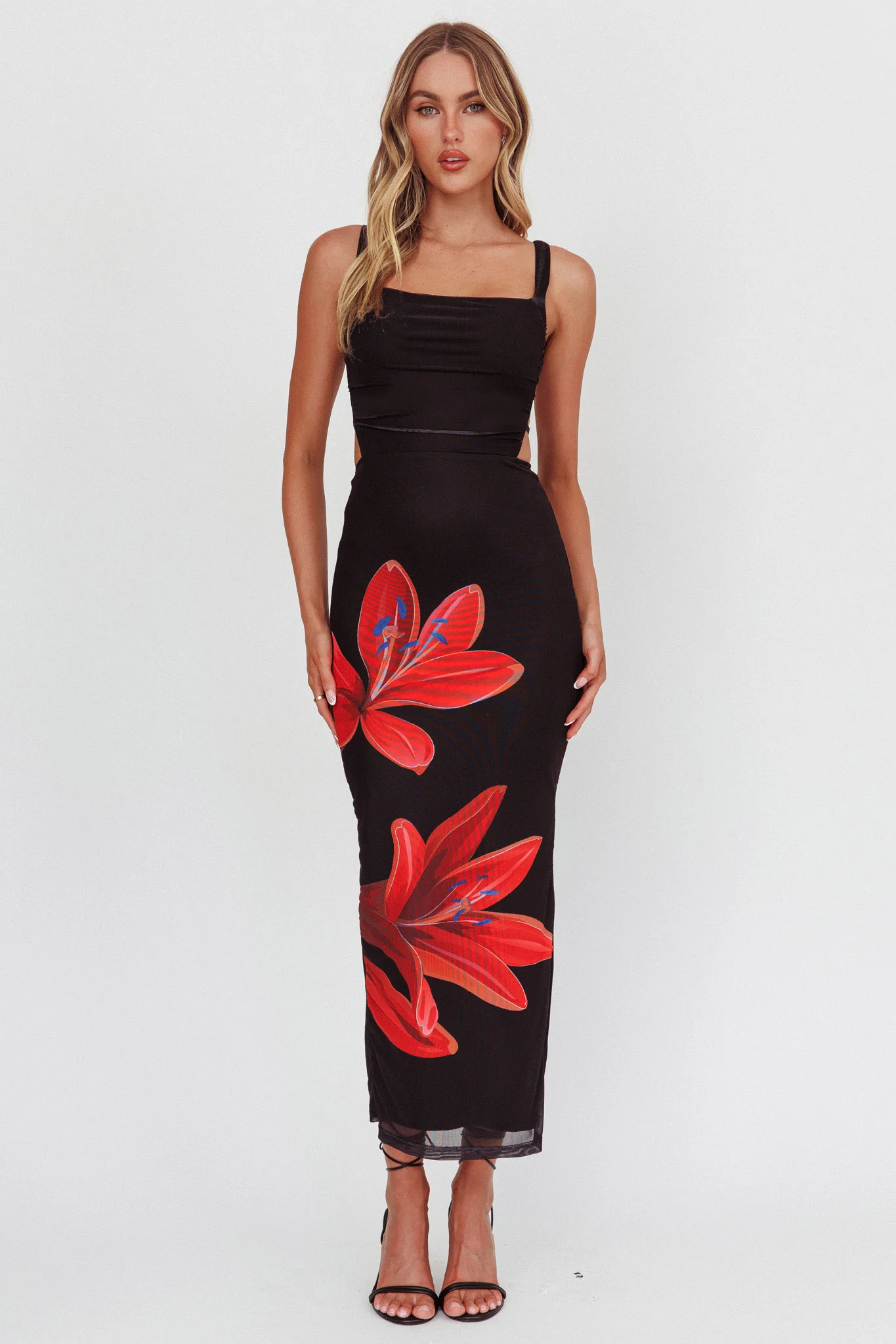 Dream Crush Lace-Up Back Maxi Dress Lily Black