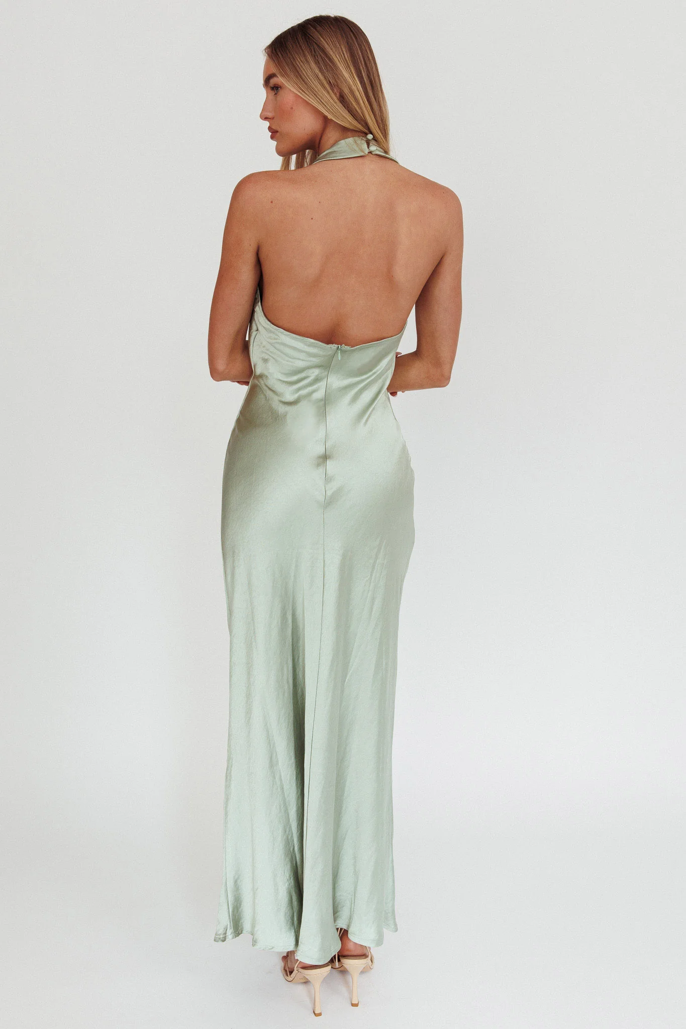 Element Halterneck Maxi Dress Matcha