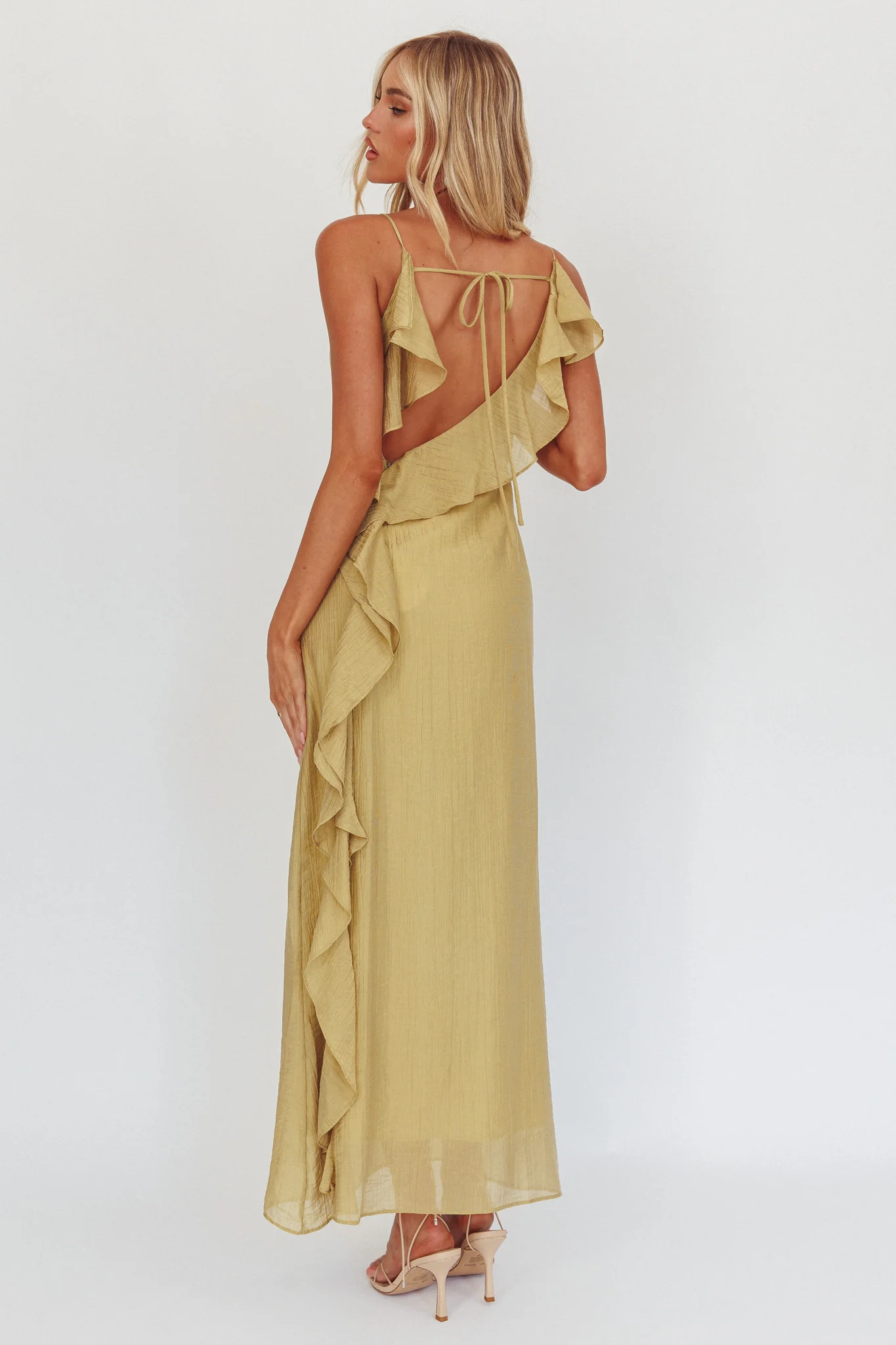 Soul Fires Ruffle Back Maxi Dress Hazel