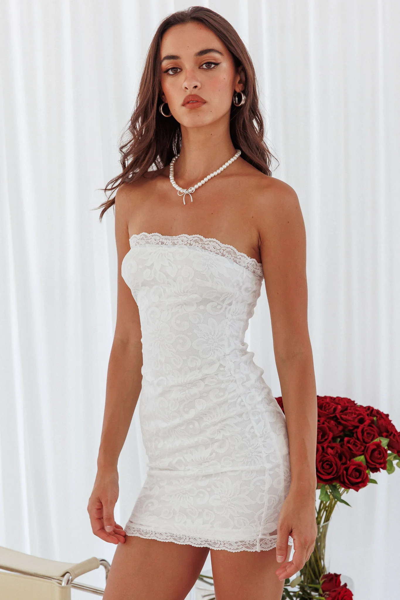 Must Be Love Lace Mini Dress White