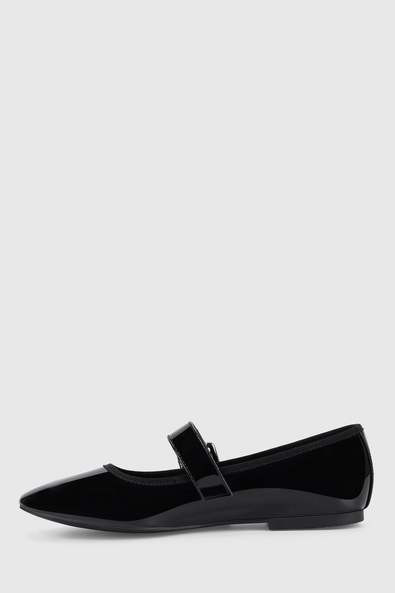 VERALi Banks Buckled Mary-Jane Flats Black Patent
