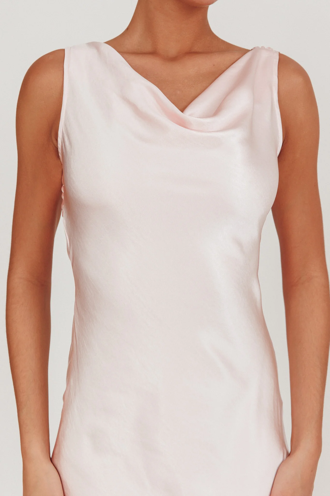 Take Care Backless Sash Maxi Dress Blush