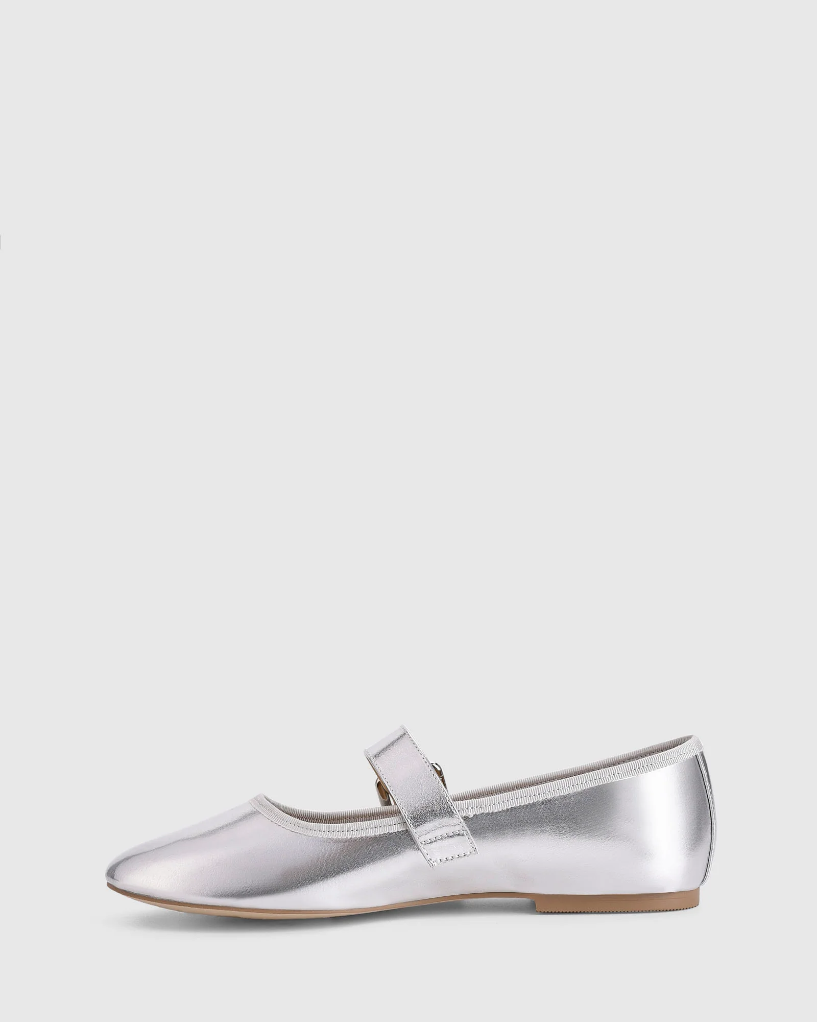 VERALi Banks Buckled Mary-Jane Flats Silver