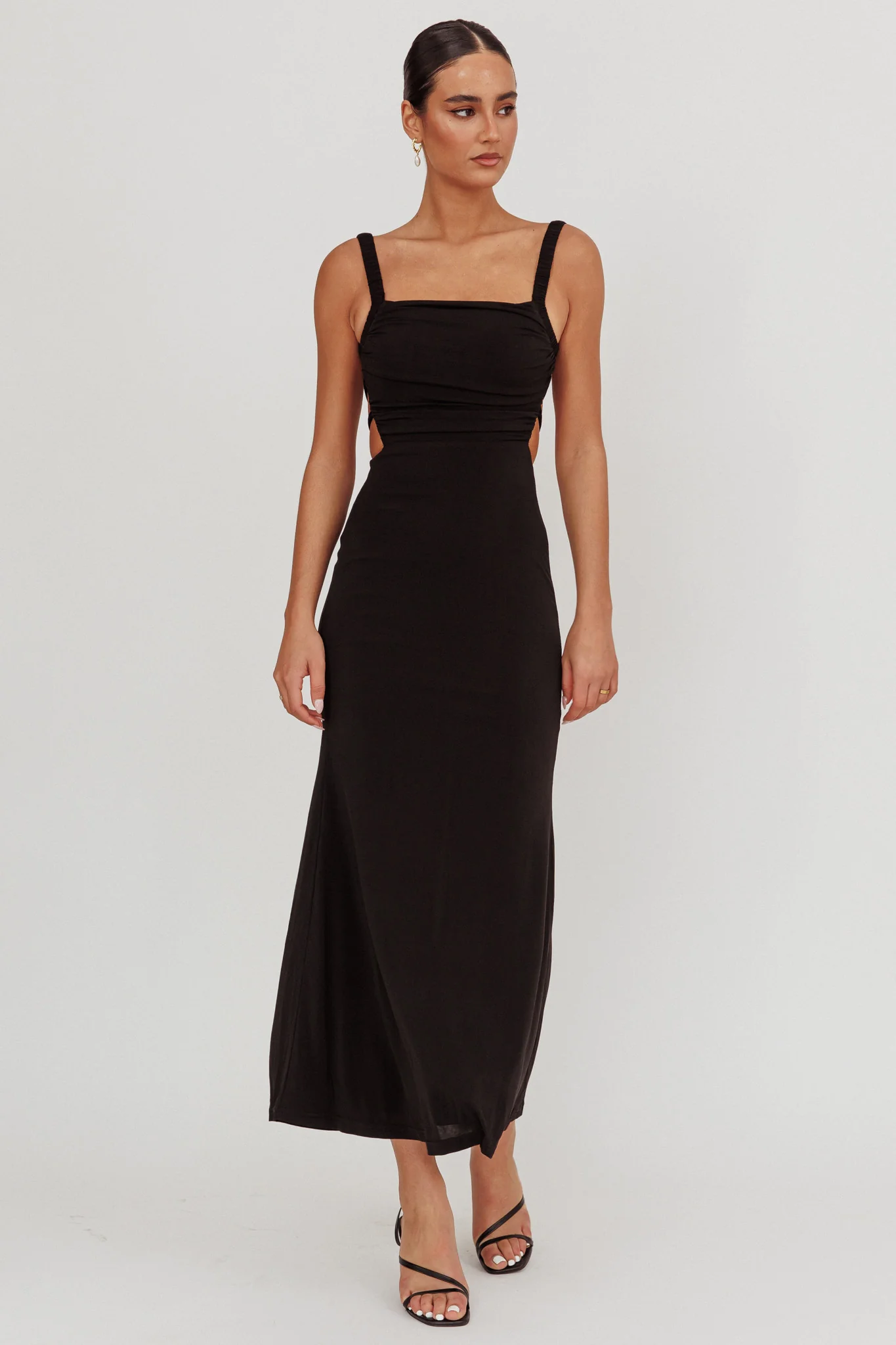 Dream Crush Lace-Up Back Maxi Dress Black
