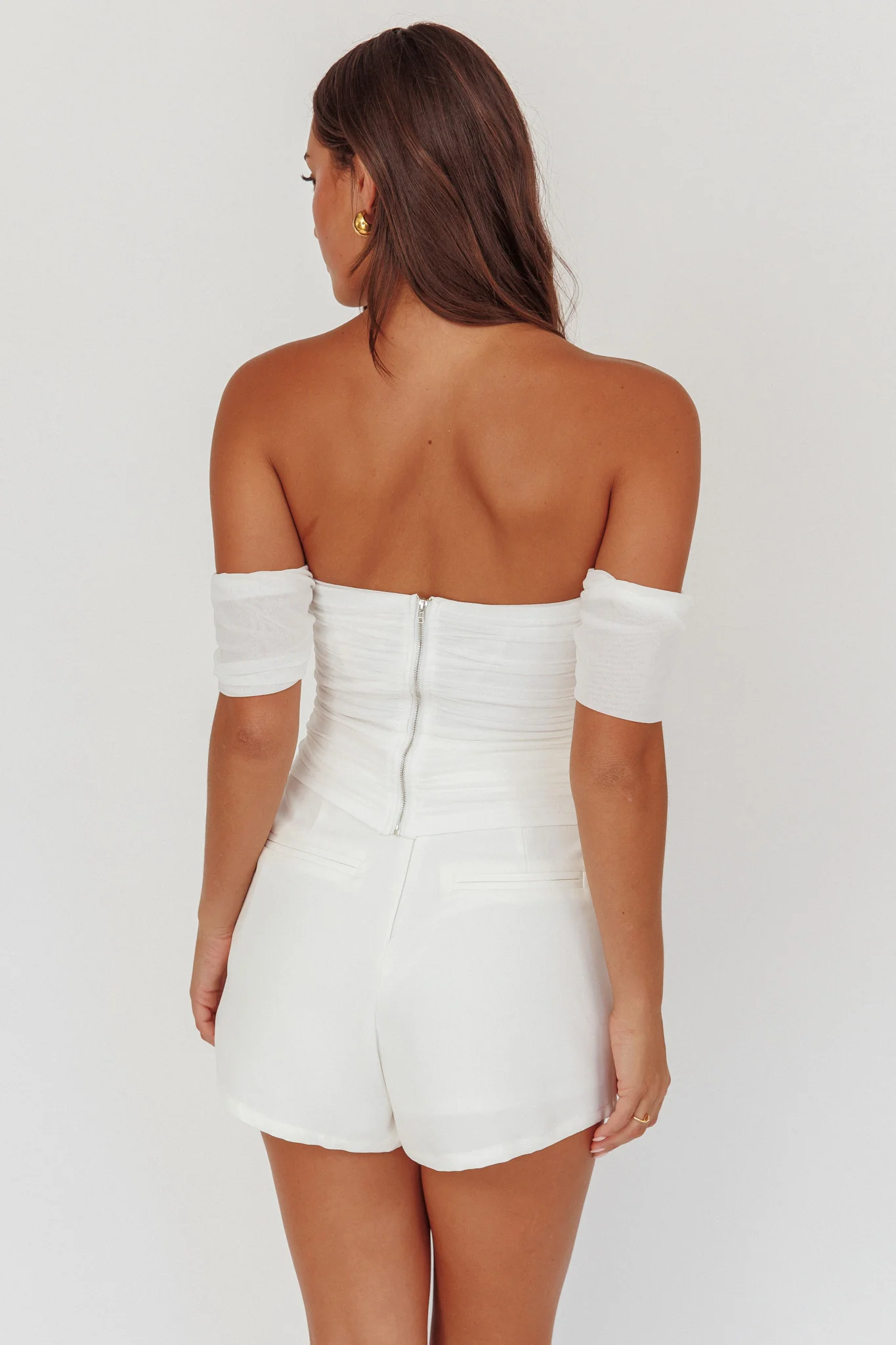 Melonie Off-Shoulder Top White