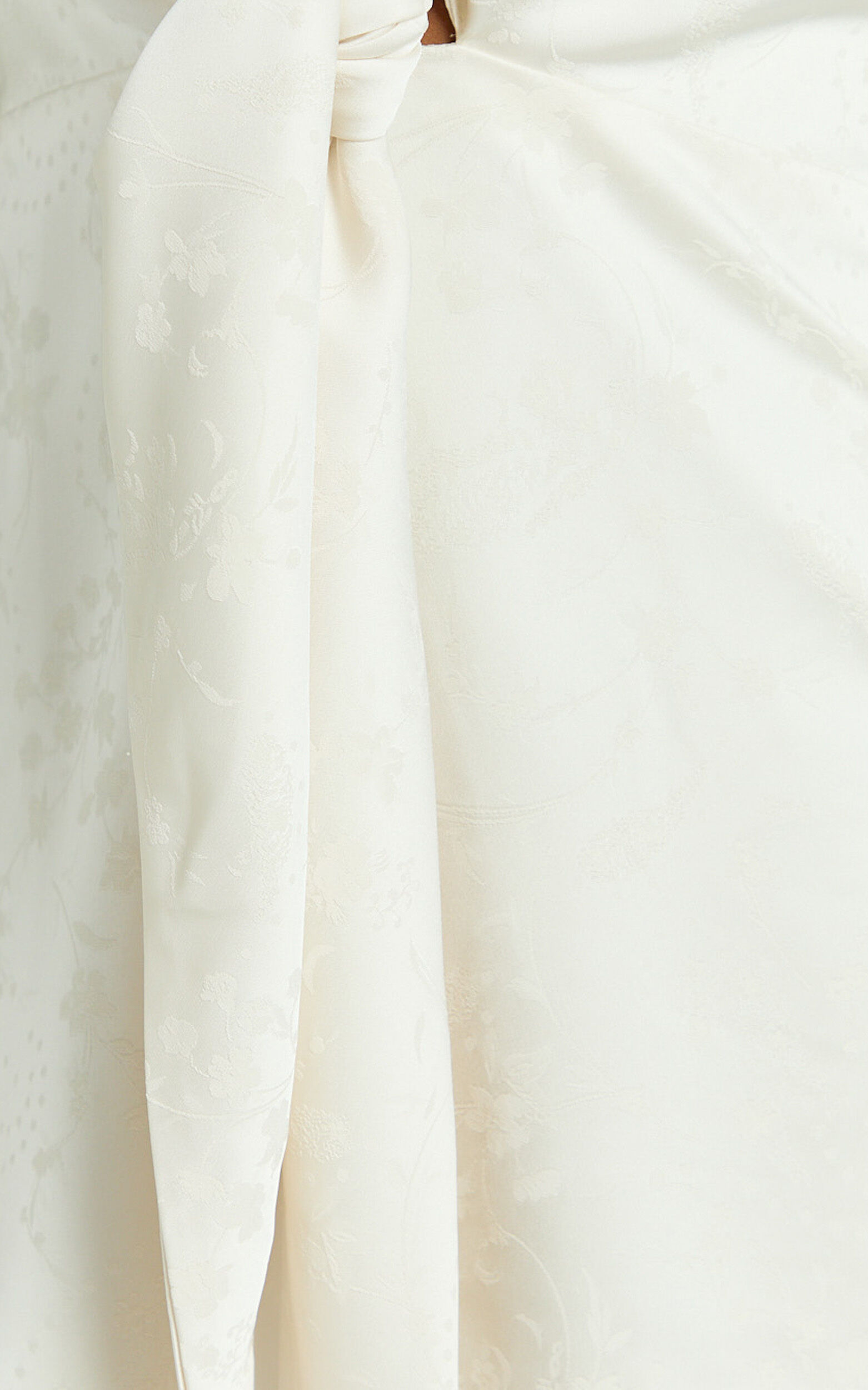 Paola Mini Dress - Tie Front Collared Skirt Dress in Off White