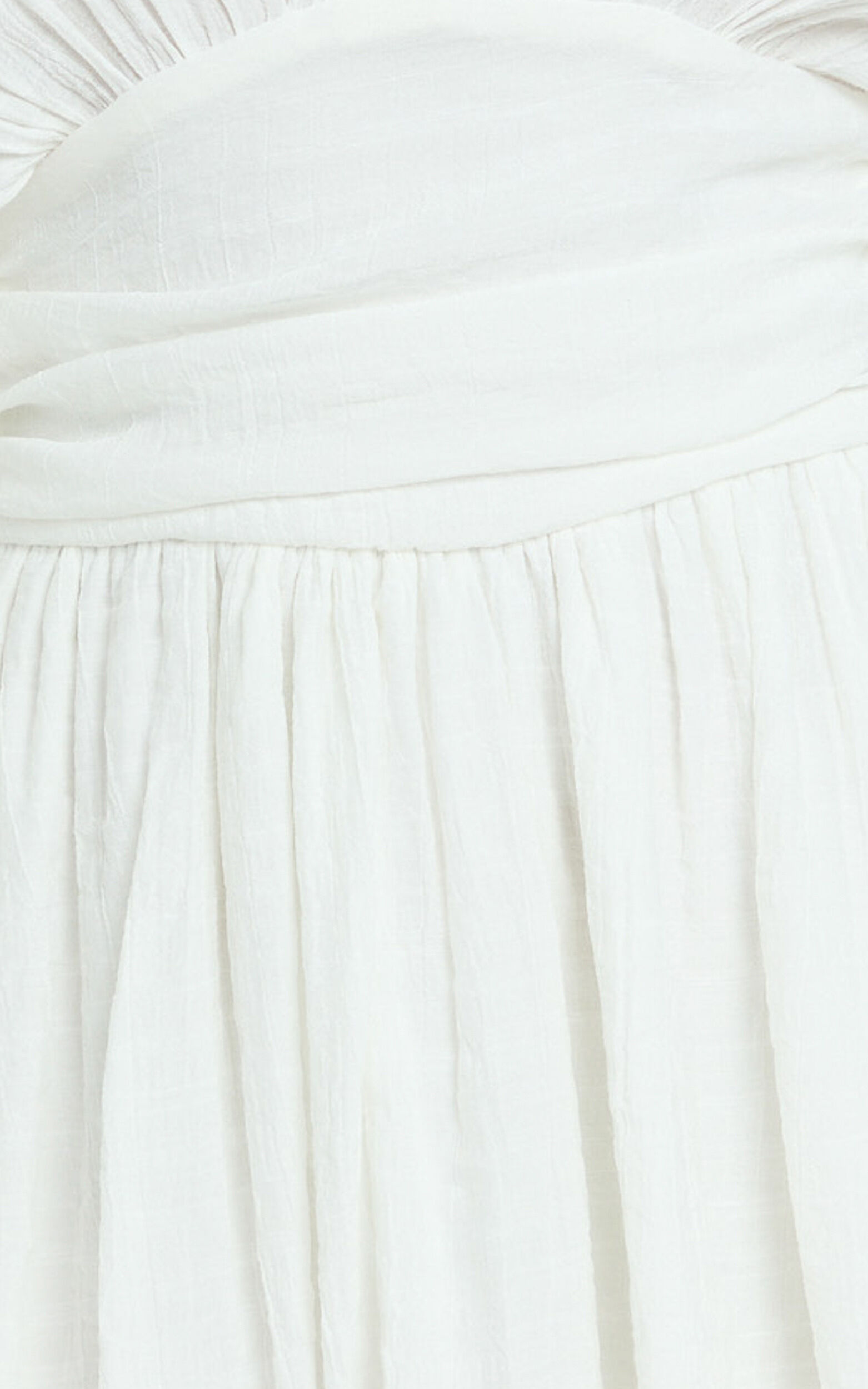 Valerie Mini Dress - Collared Long Sleeve Corset Waist Shirt Dress in White