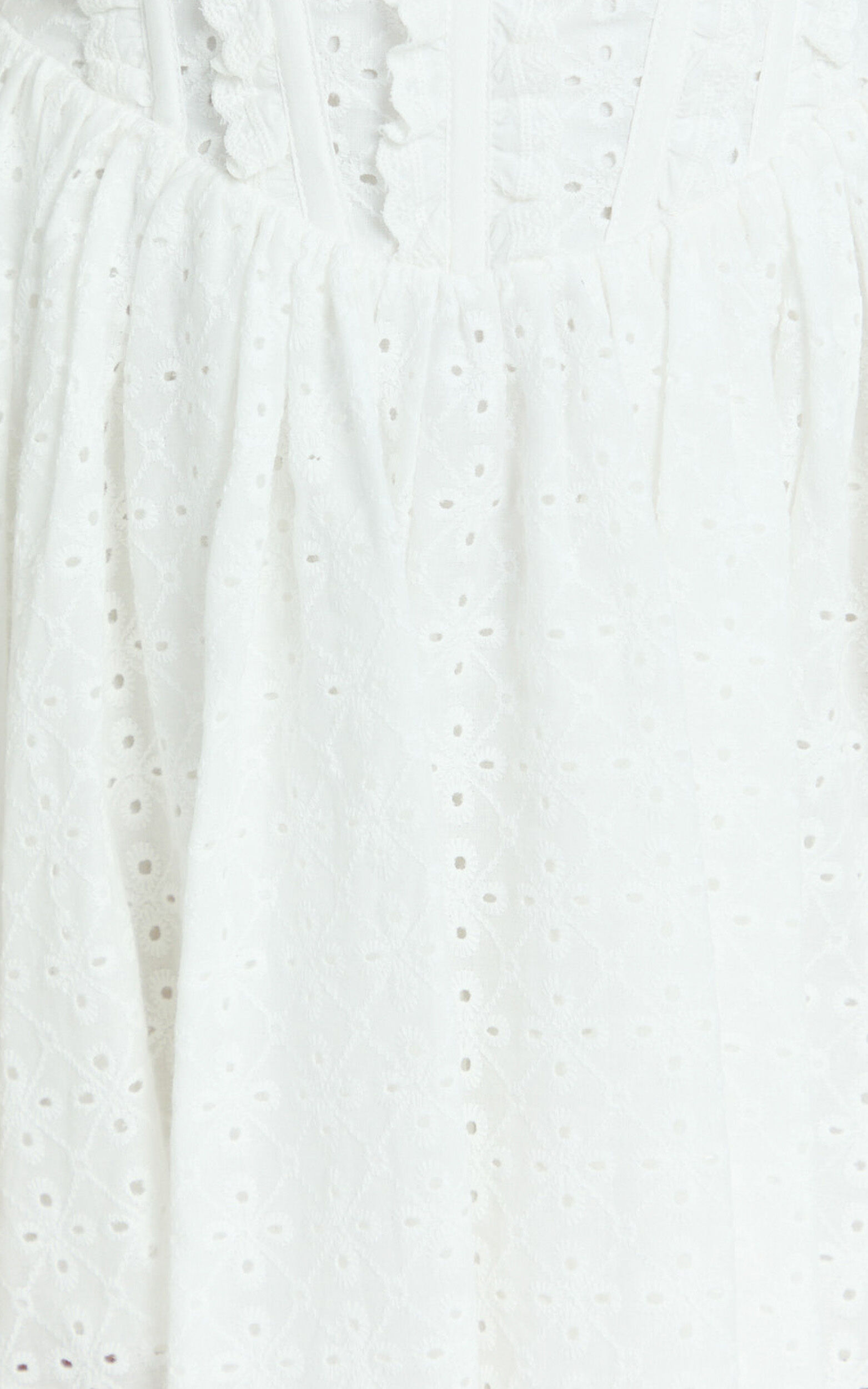 Chester Mini Dress - Cap Sleeve Corset Waist Fit And Flare Broiderie Dress in White