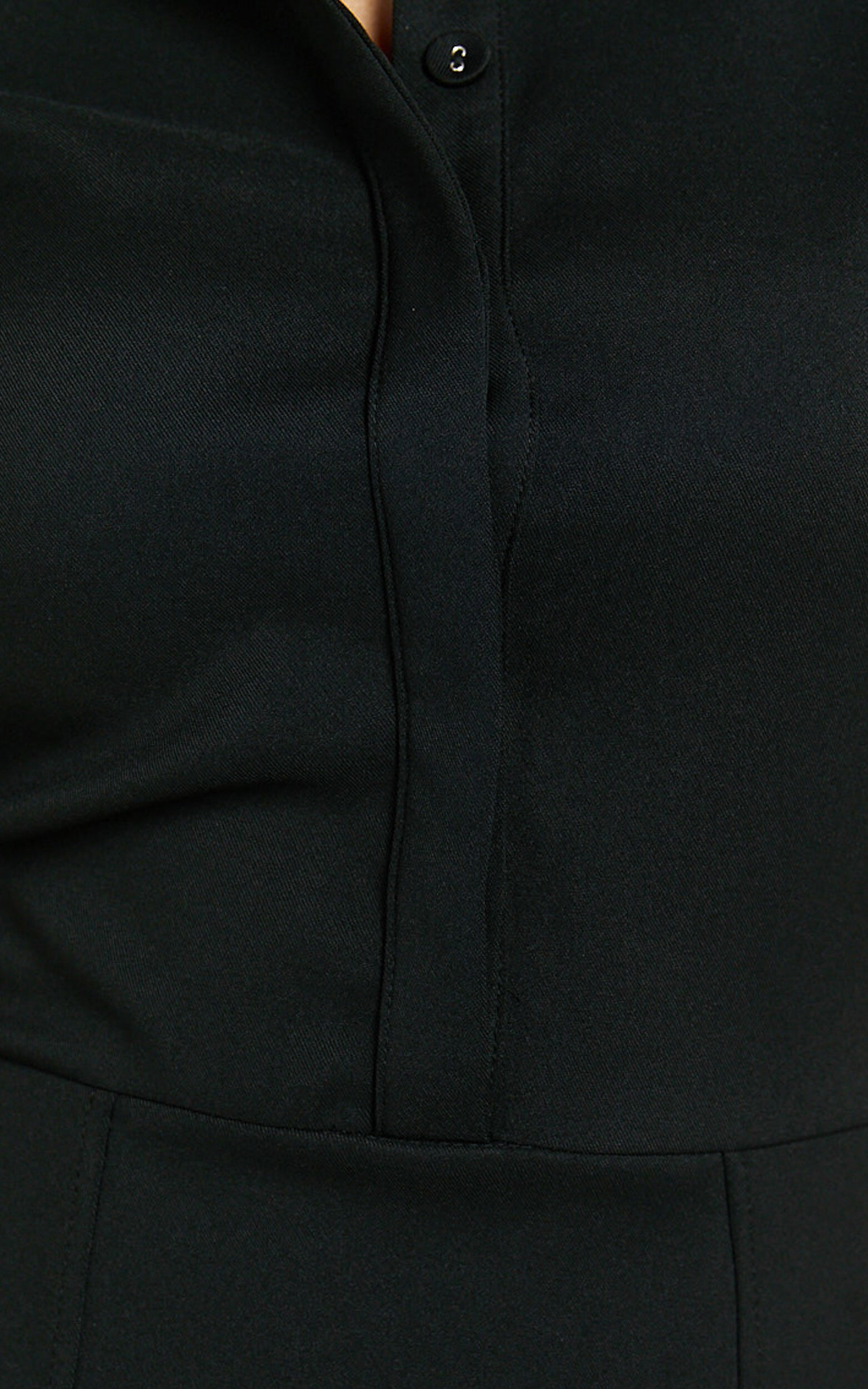 Noemie Mini Dress - Short Sleeve Faux Wrap Dress in Black