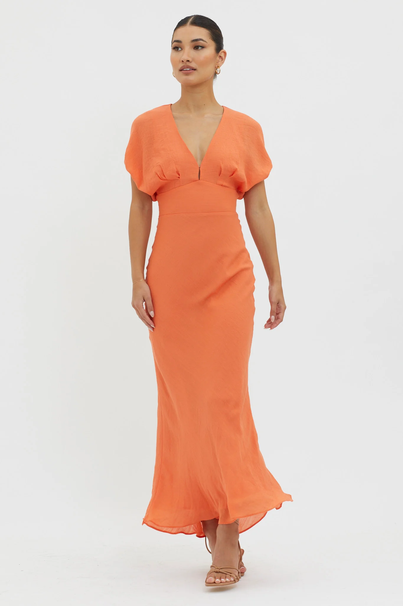 Dare To Live V-Neck Maxi Dress Orange