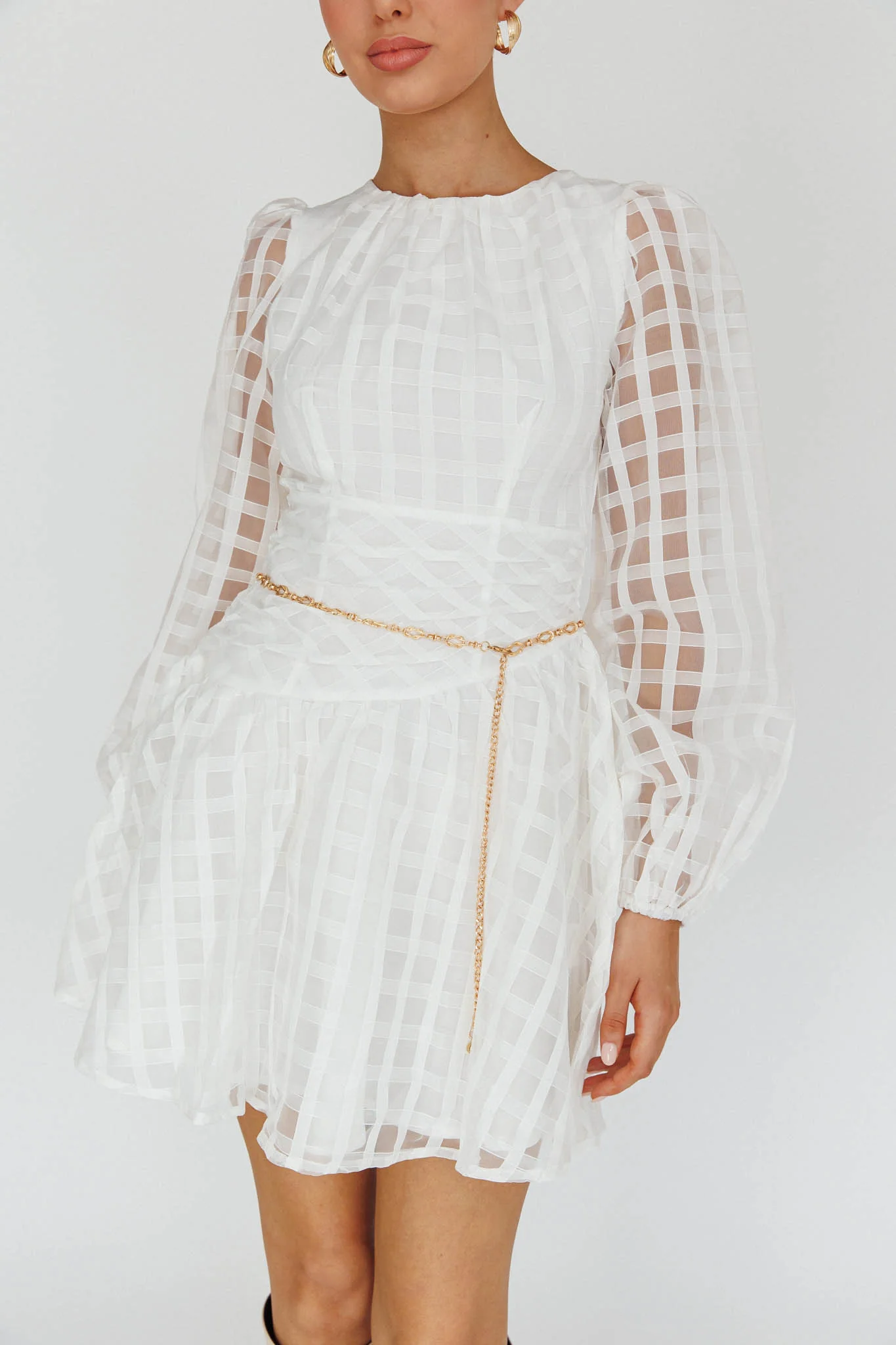 Tatiana Long Sleeve Plaid Mini Dress