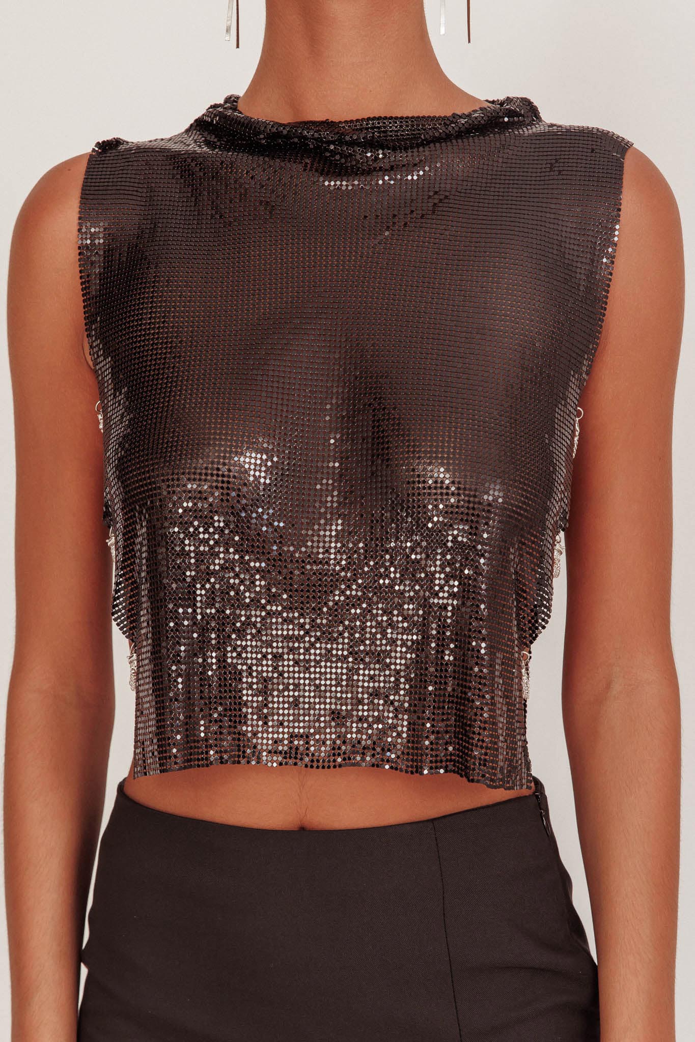 Breakdance Metal Mesh Top Black