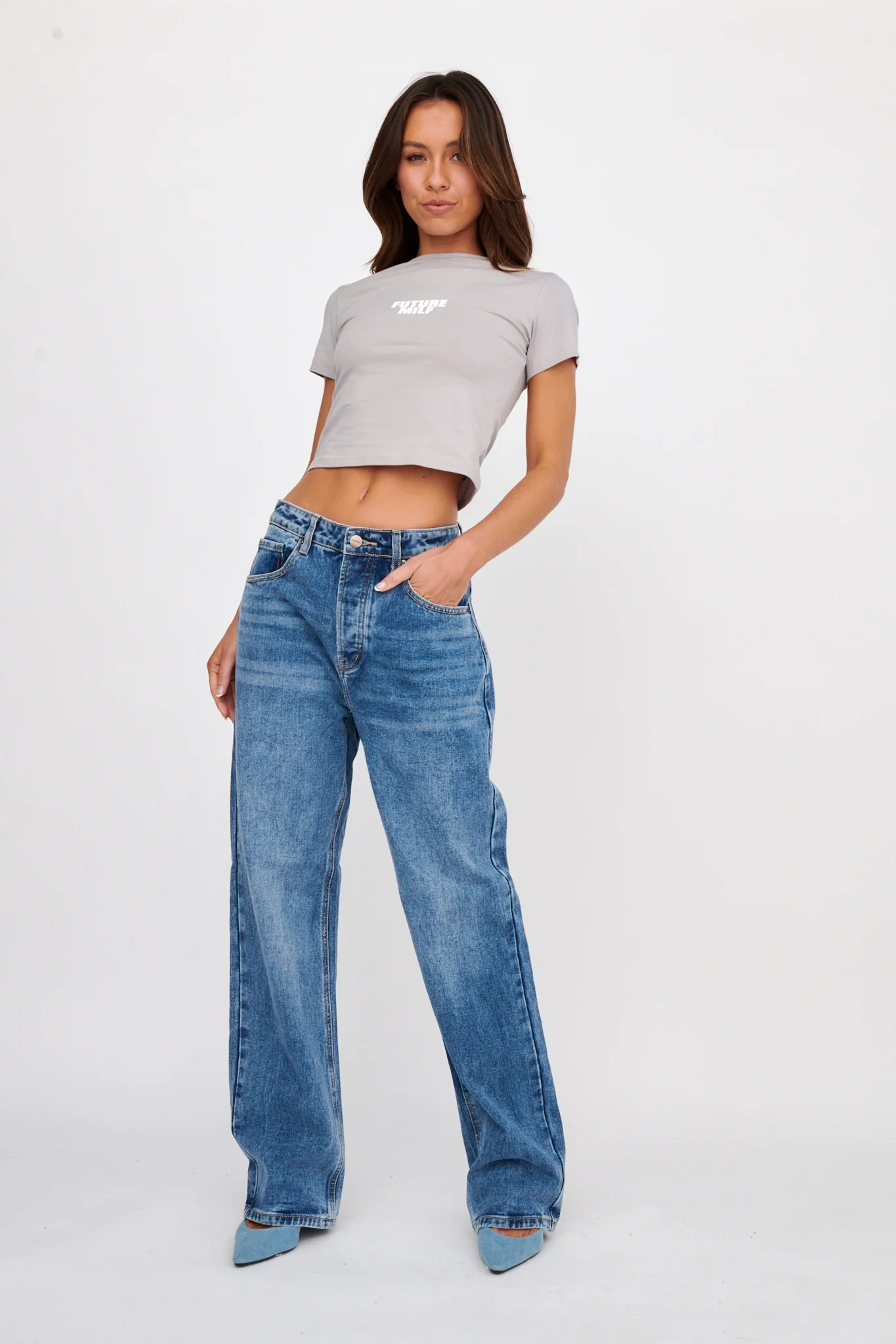 LIONESS Future Baby Tee Grey